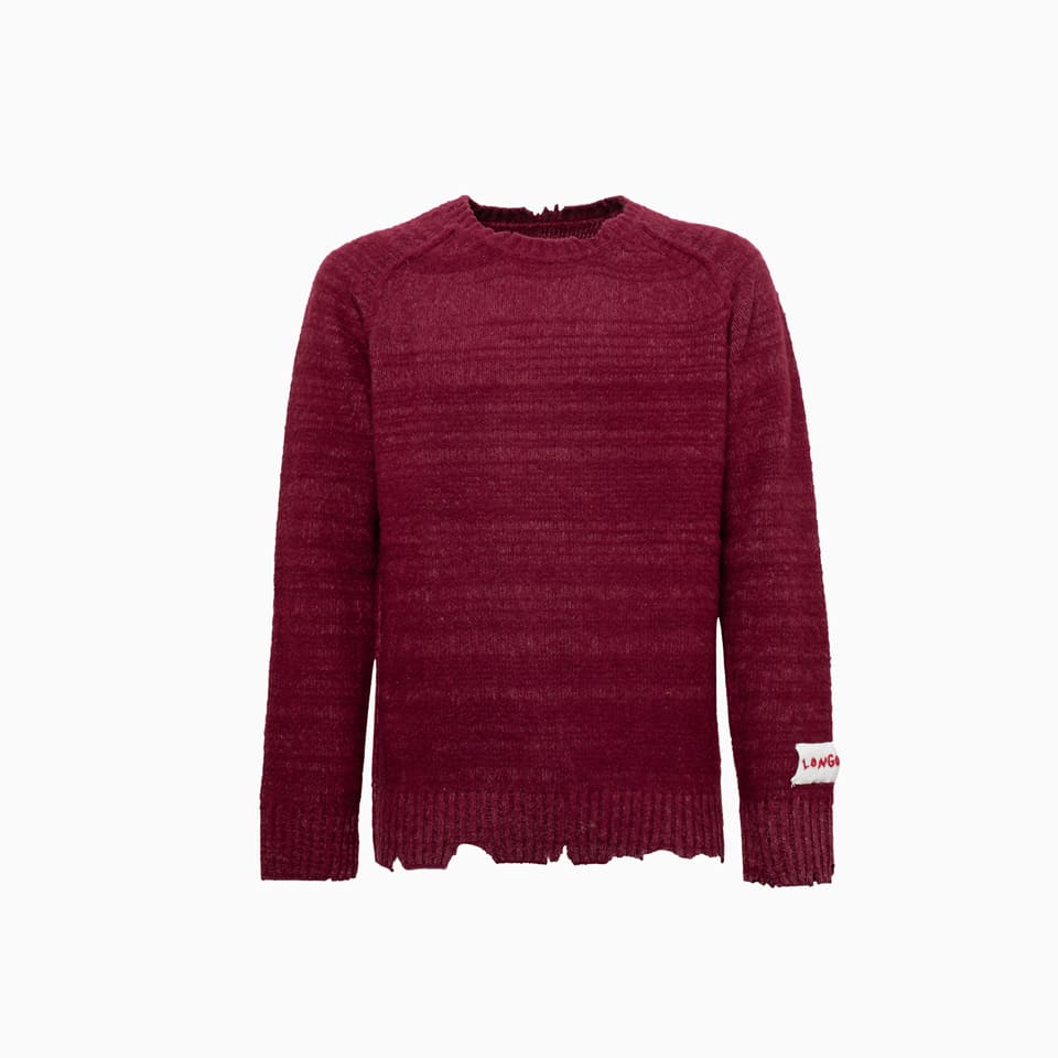 Longo Plain Knitted Sweater In Bordeaux