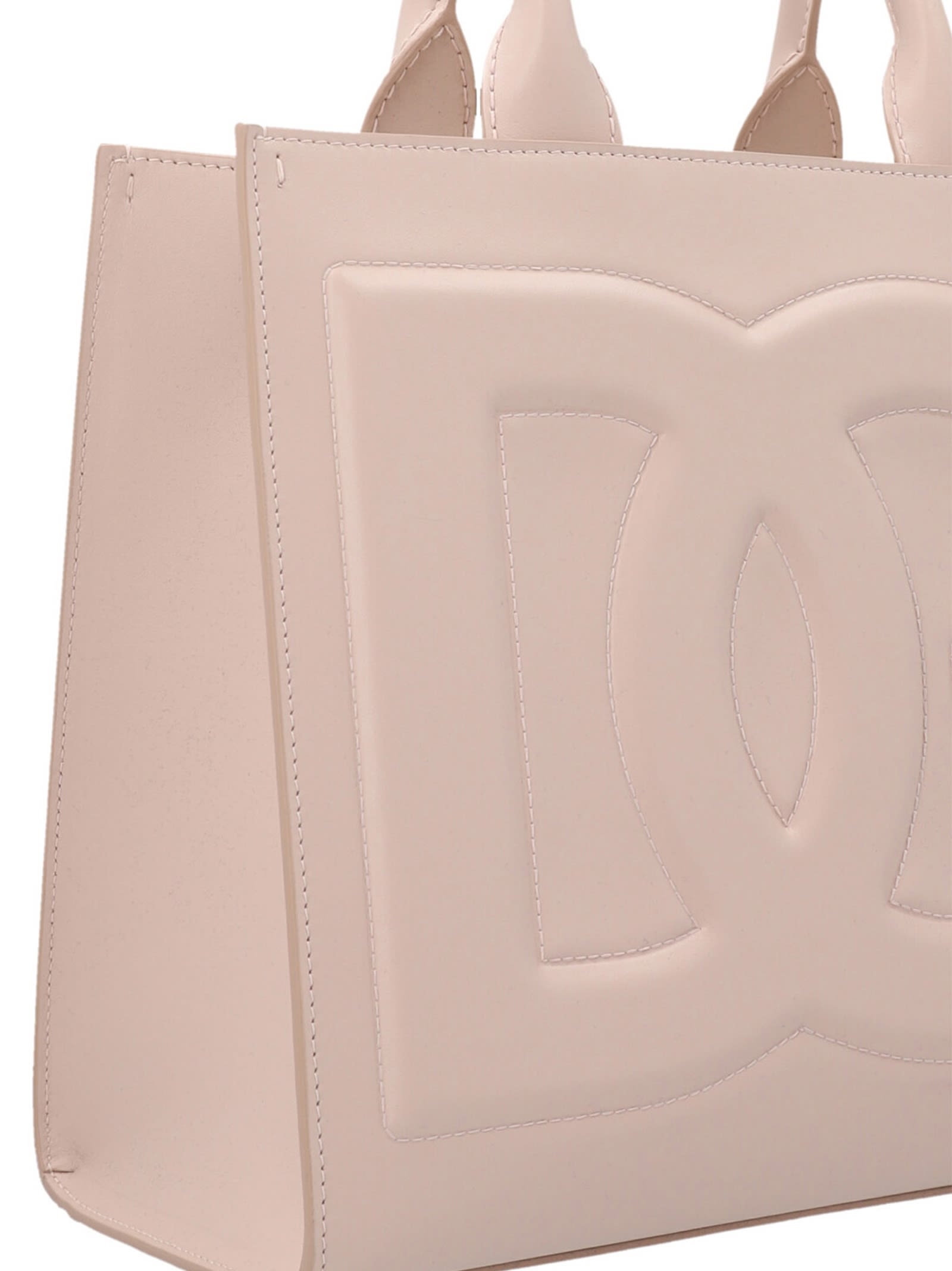 DG Daily Mini Leather Tote Bag in Pink - Dolce Gabbana