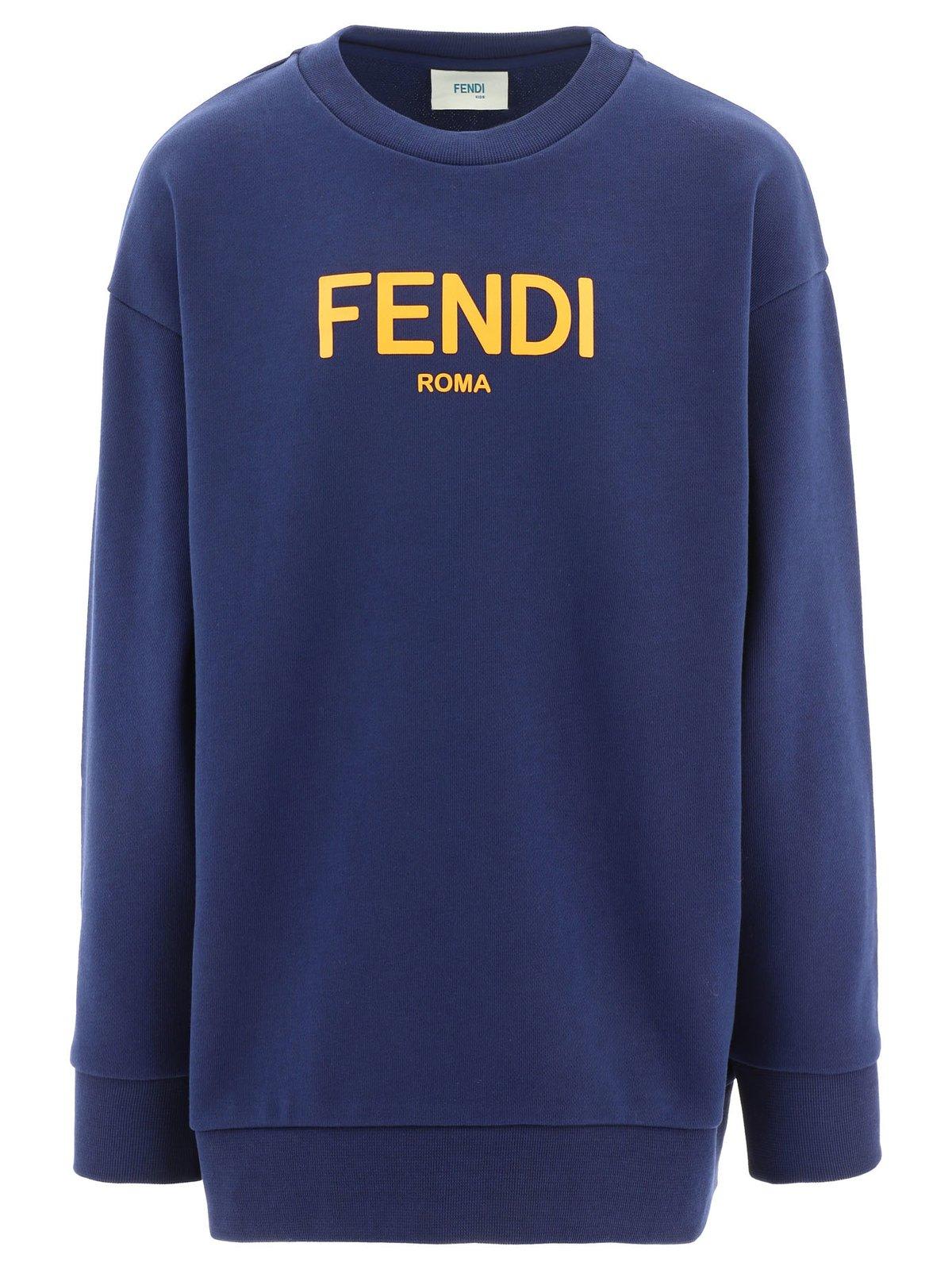 Fendi Roma Logo Printed Crewneck Sweatshirt