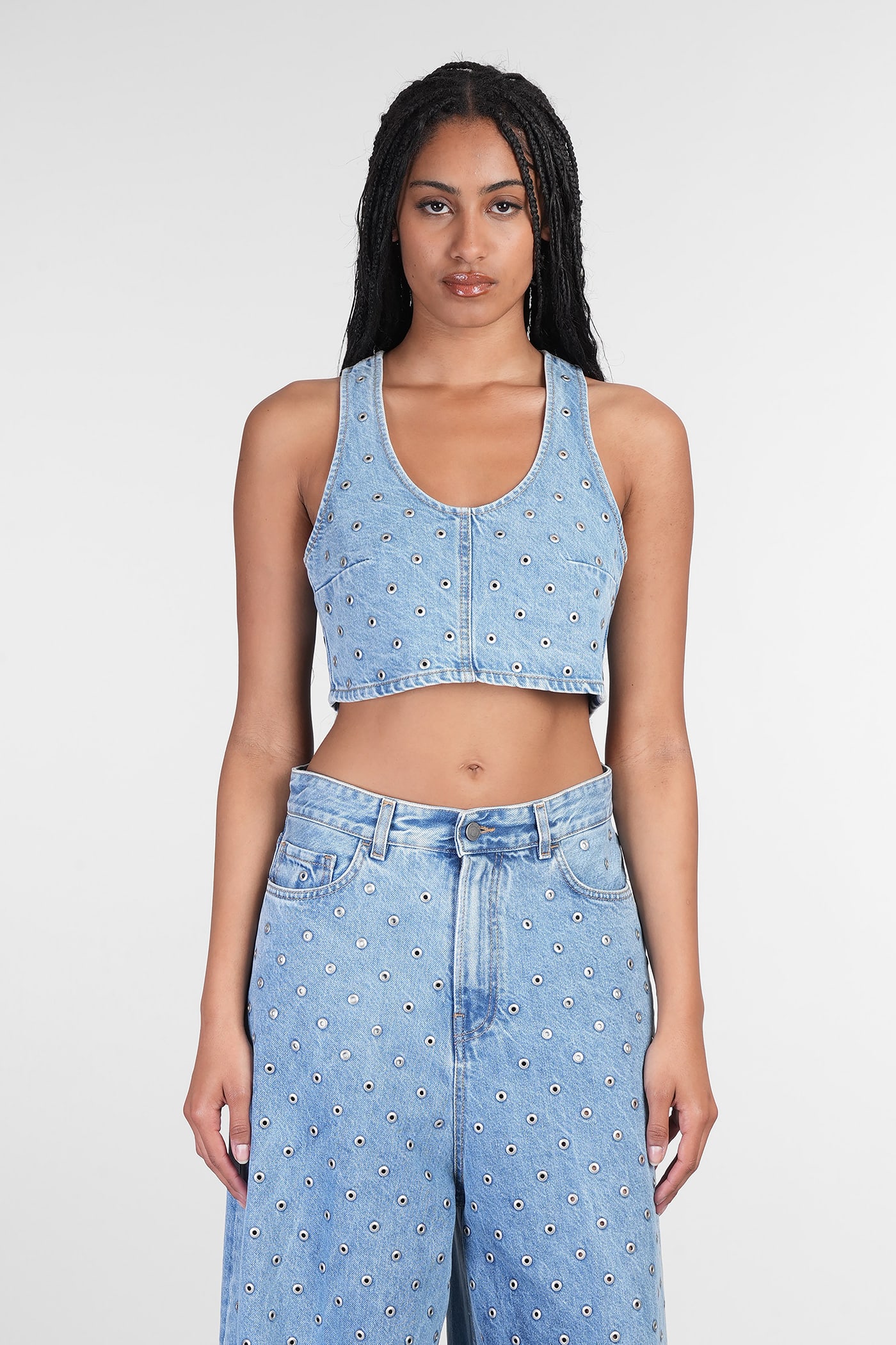 Antoine Topwear In Cyan Cotton