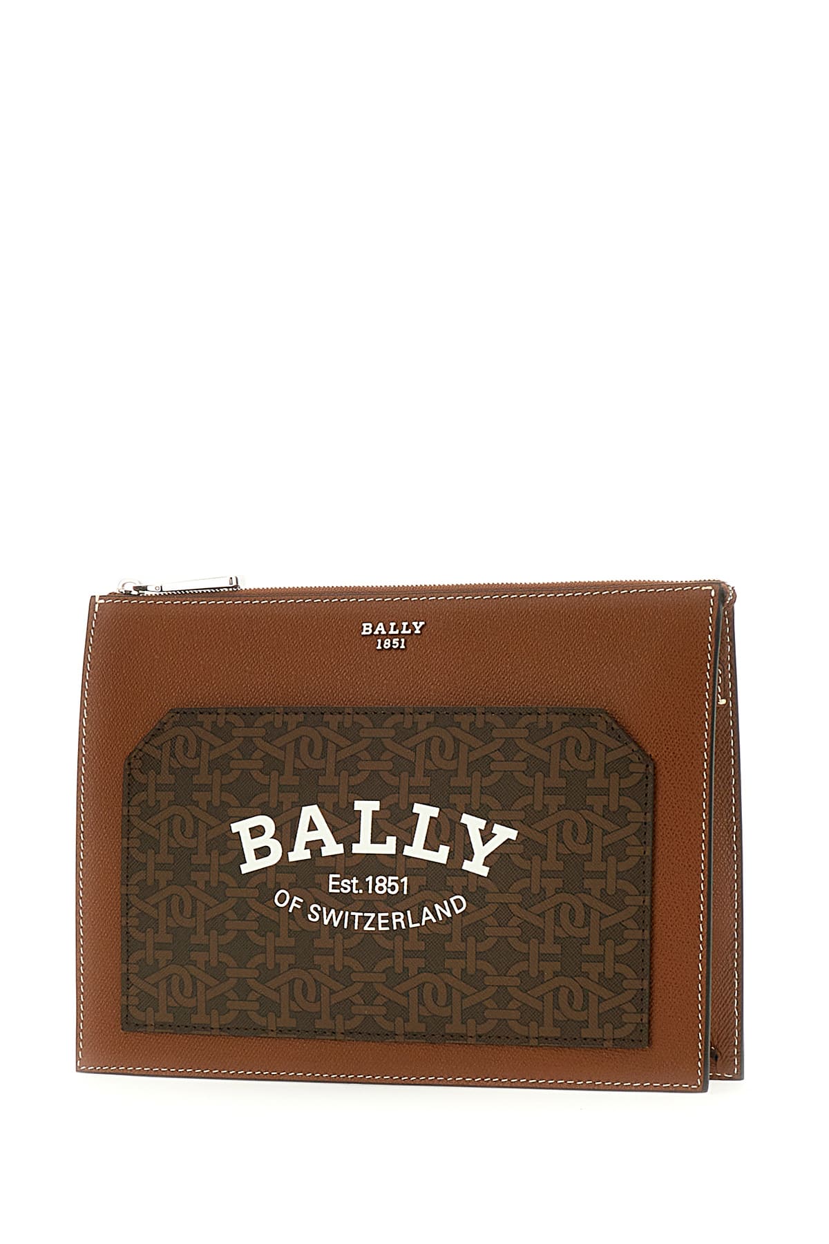 Shop Bally Brown Leather Clutch In I801p