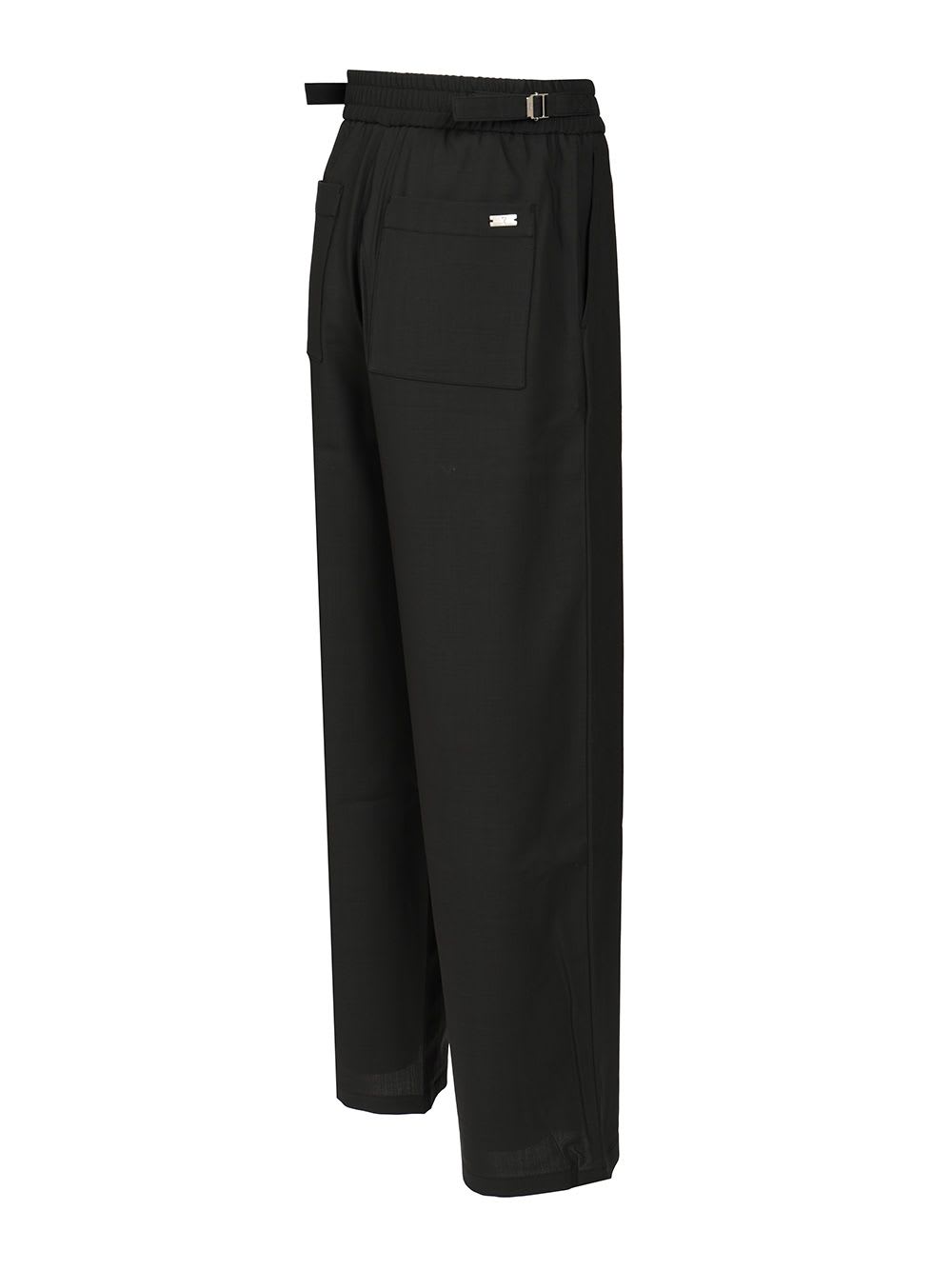 Ami Alexandre Mattiussi Wool Trousers With Back Pockets And Wide Leg In Gray