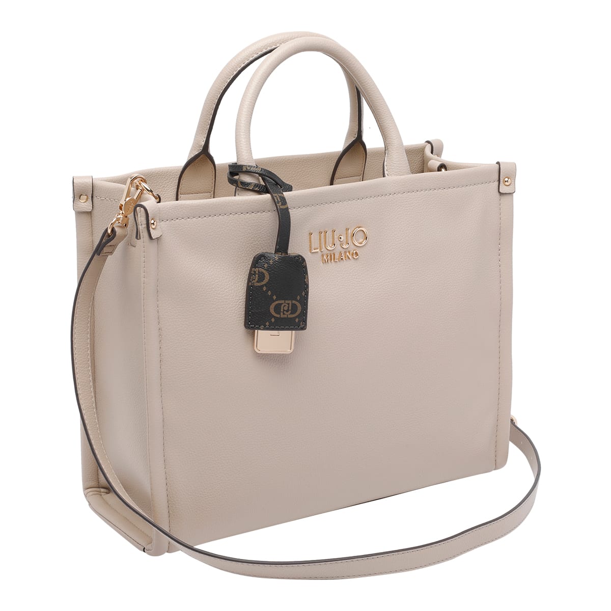 Liu •jo Logo Handbag In Sand