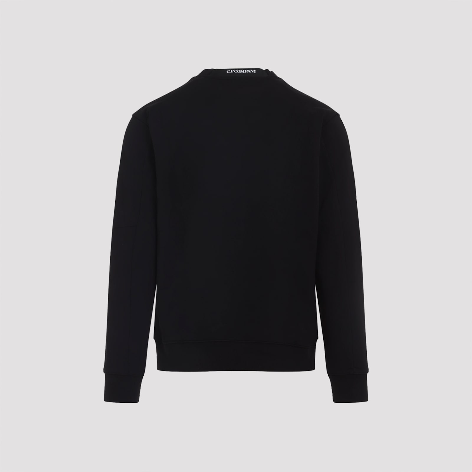 C.p. Company Brushed Cotton Sweatshirt With Lens Detail In Black