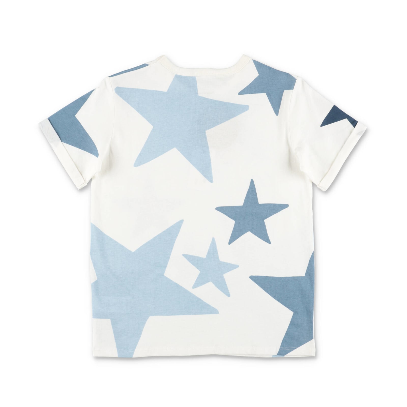 Shop Stella Mccartney T-shirt Stars Bianca In Jersey Di Cotone Bambina In Bianco
