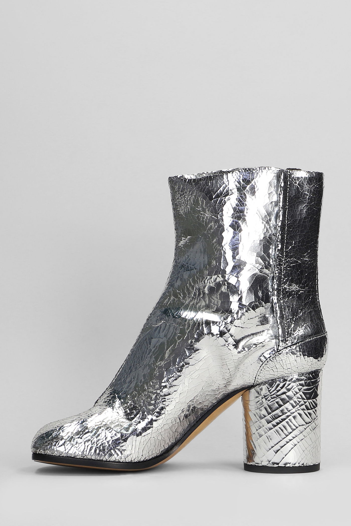 Maison Margiela Silver Tabi Broken Mirror Boots In Silver