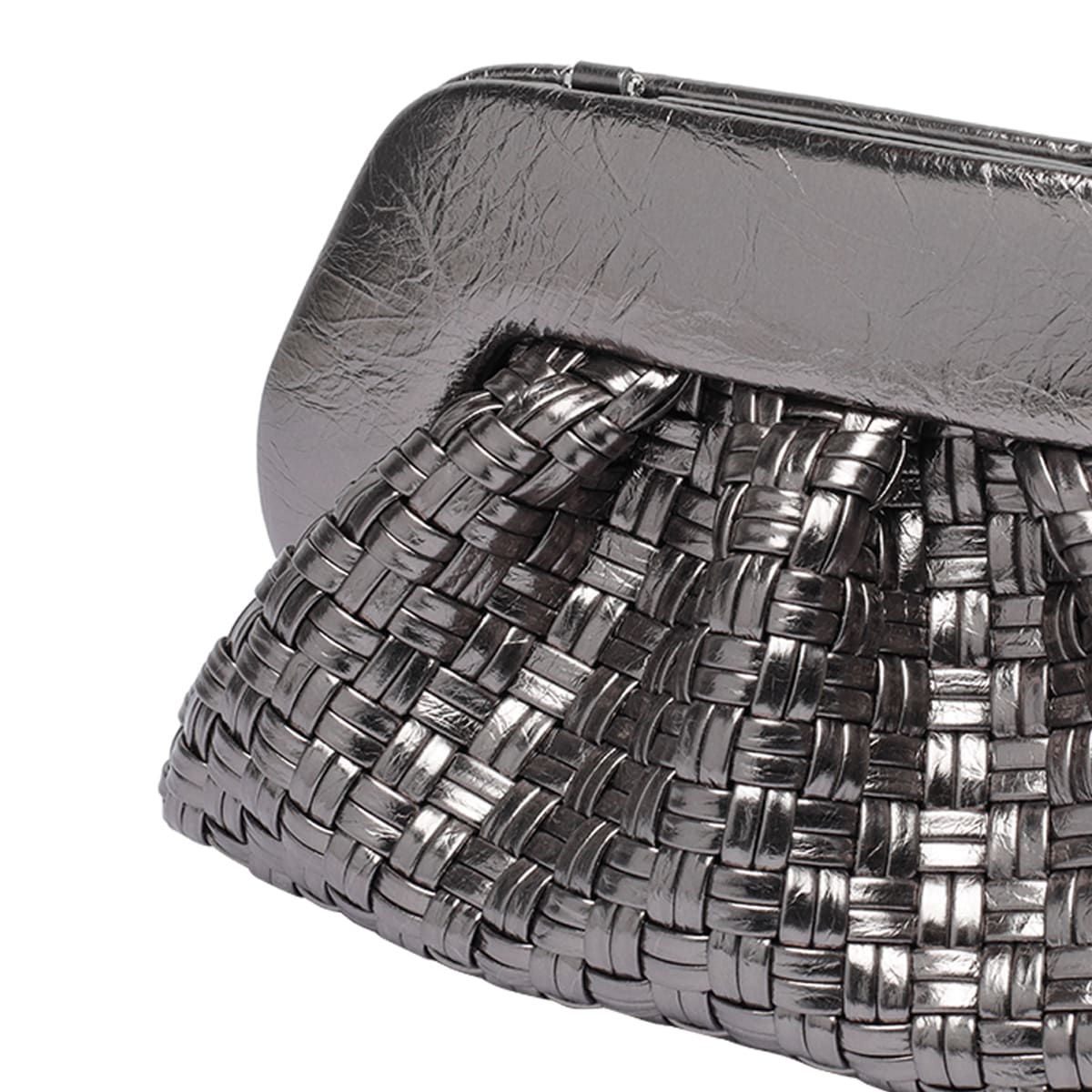 Themoirè Versatile Cross-body Bag Detachable Strap In Silver