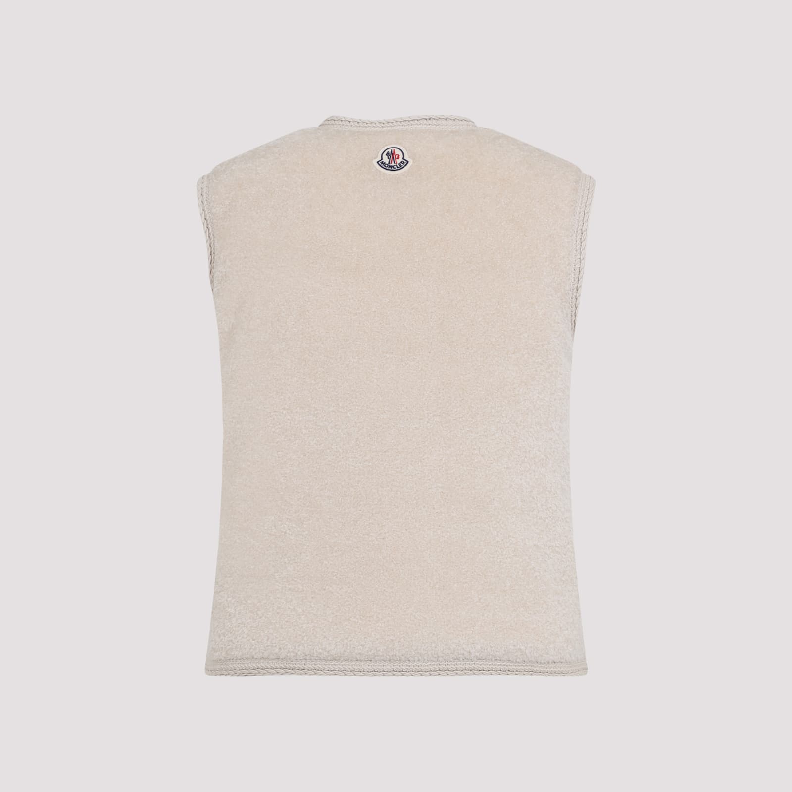 Moncler Mimosas Braided Trim Teddy Down Vest In Neutral