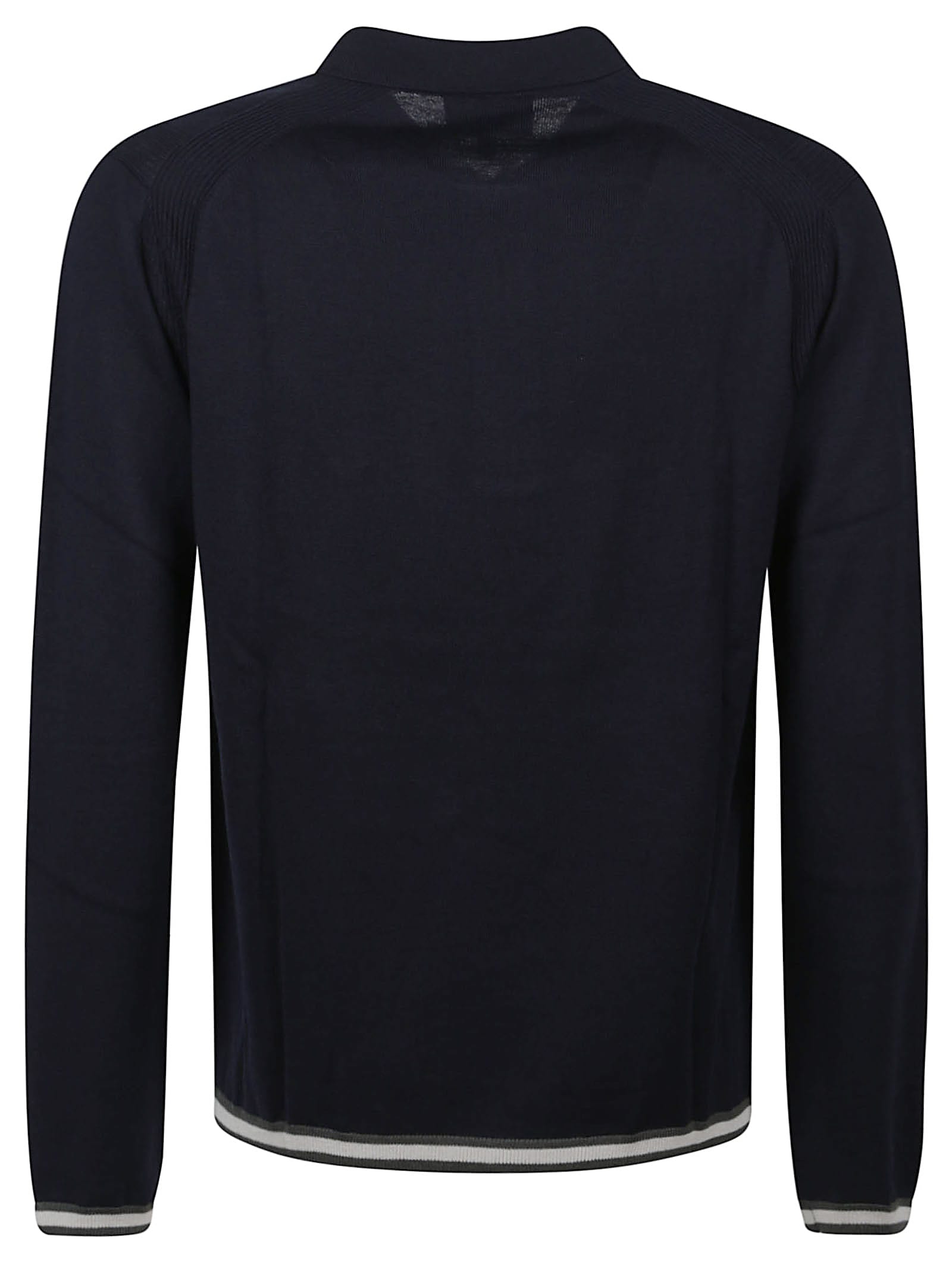 Emporio Armani Half Zip Polo Neck Sweater In Blue