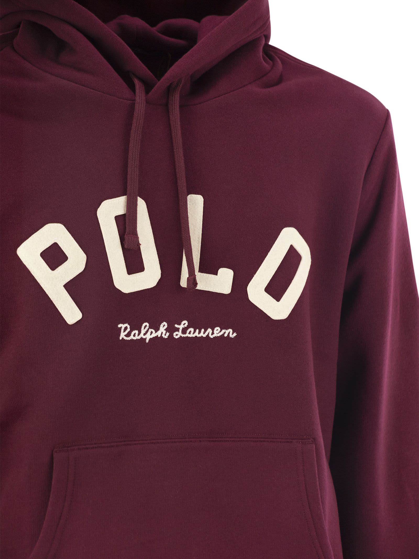 Shop Polo Ralph Lauren Felpa Con Cappuccio Classic Wine In Bordeaux