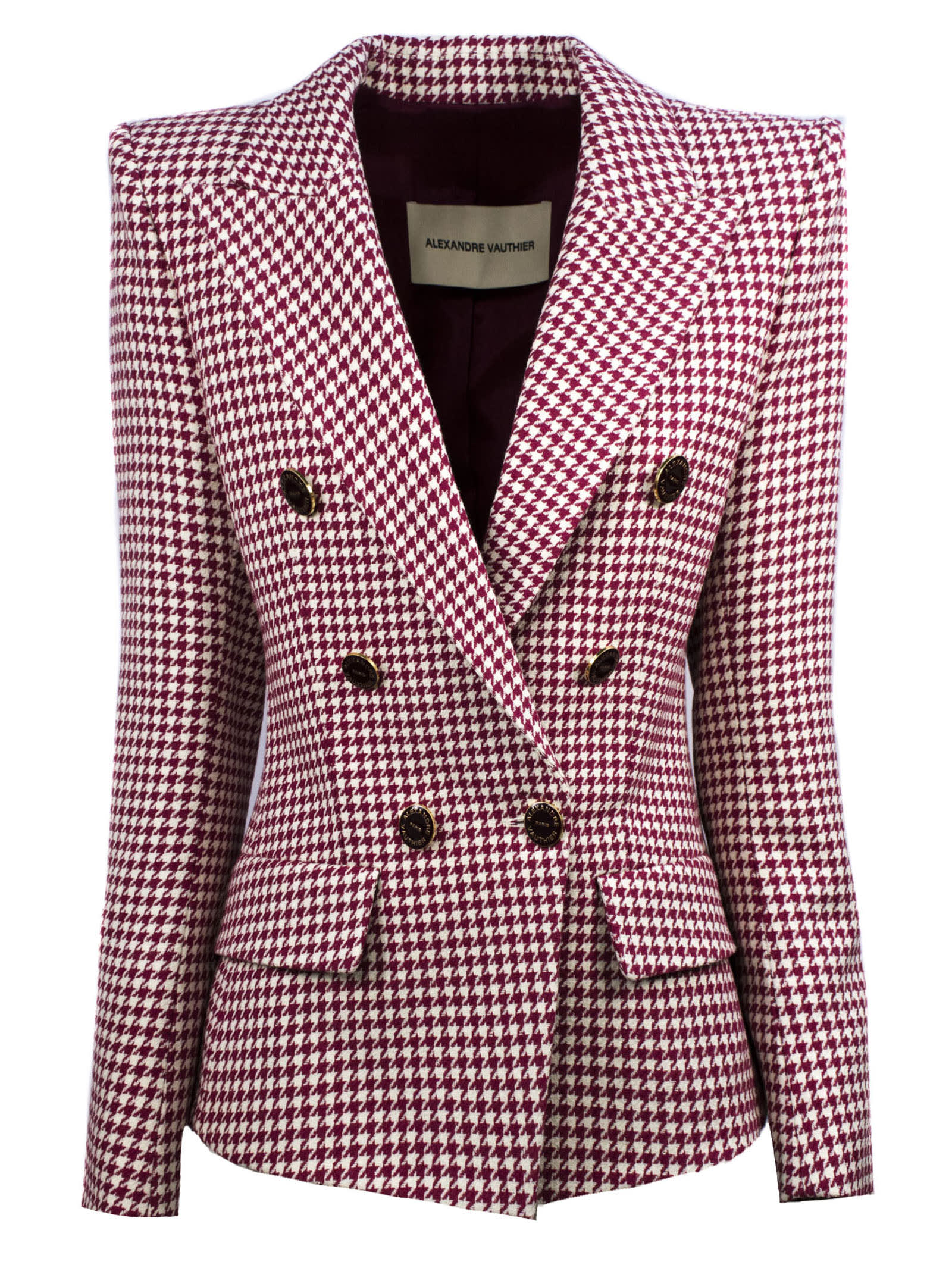 Alexandre Vauthier Double-breasted Blazer Houndstooth Pattern In Fantasia