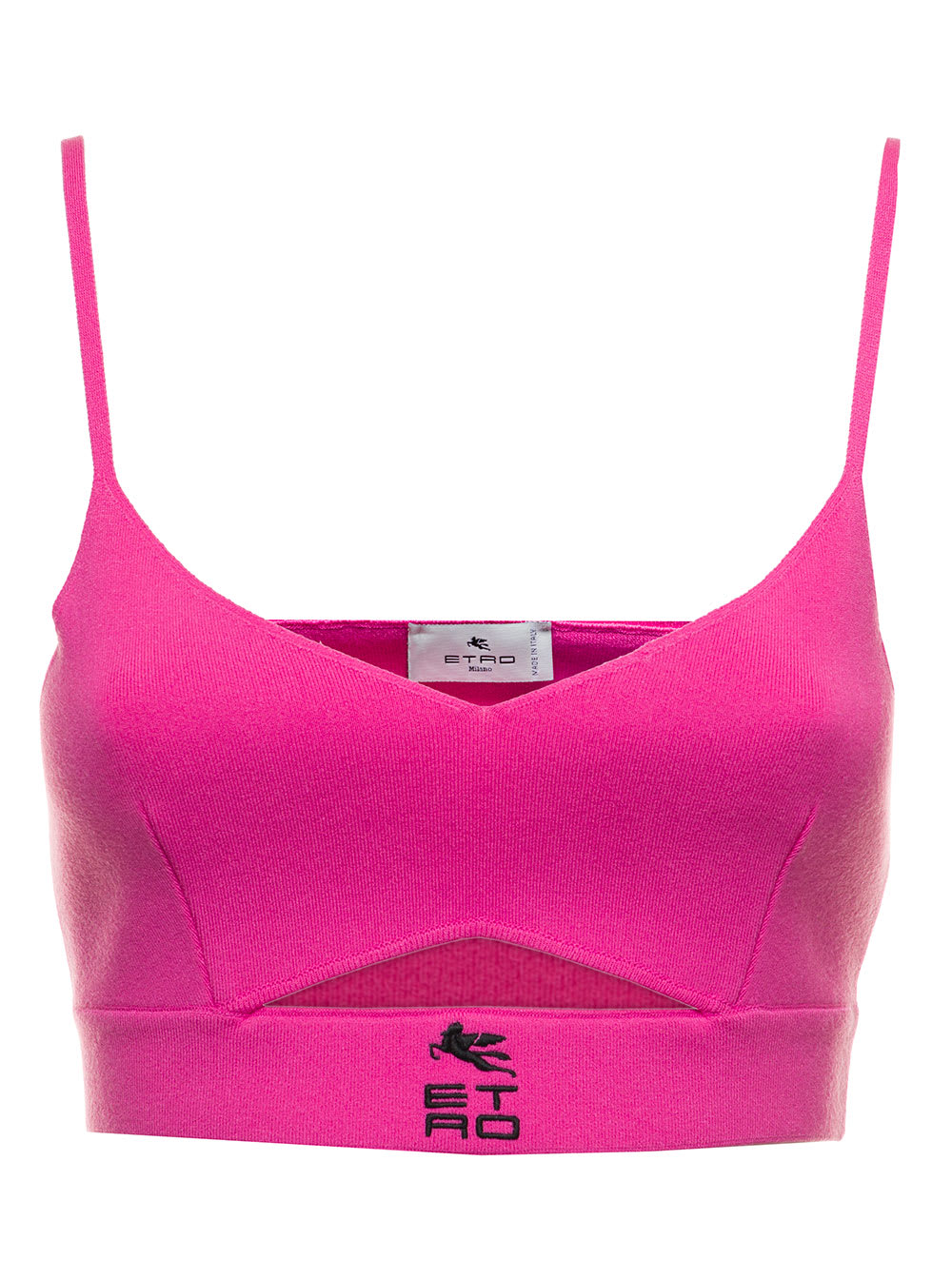 Etro Womans Liquid Pink Top With Logo Cube