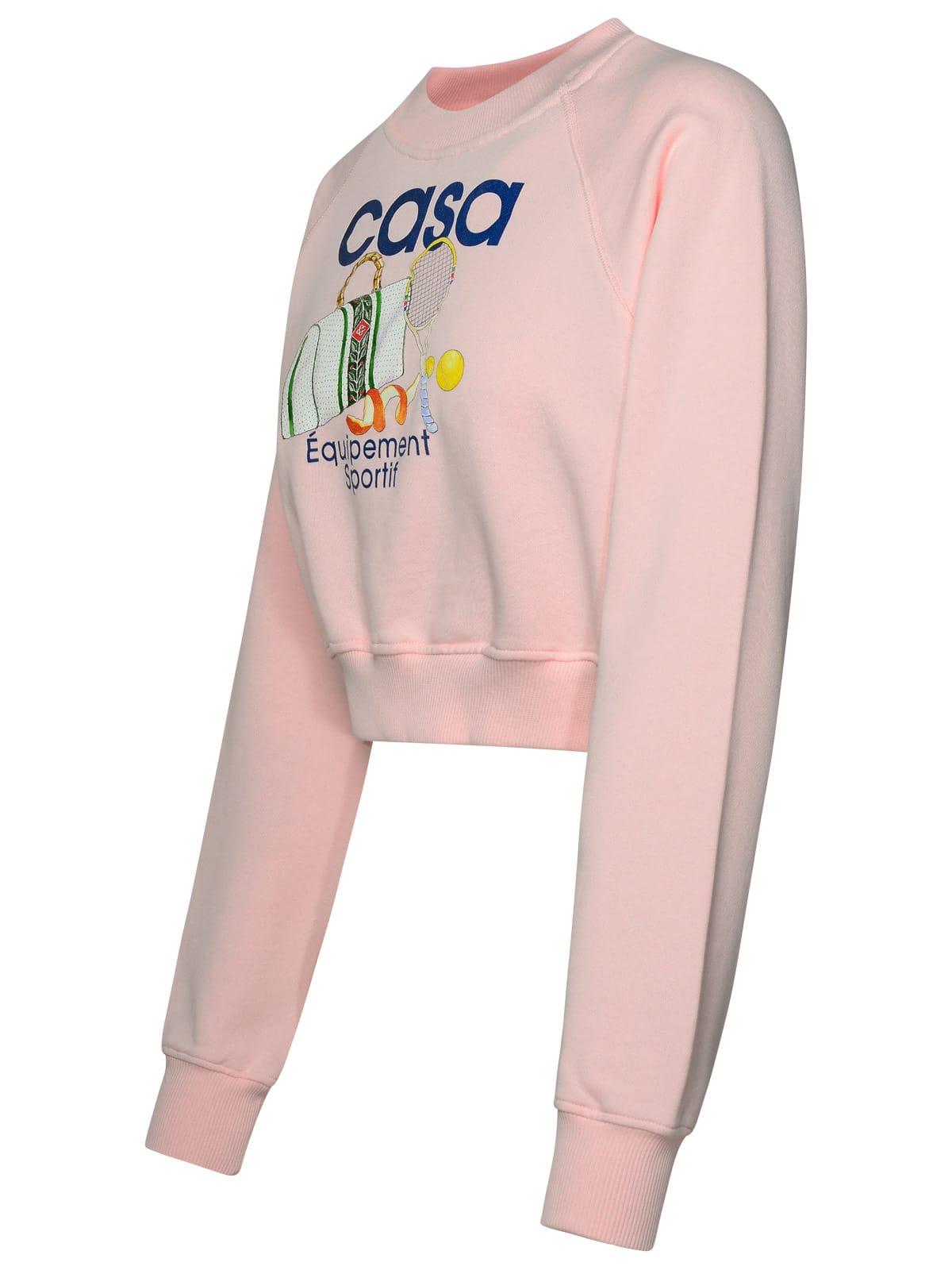 Shop Casablanca Equipement Sportif Pink Organic Cotton Sweatshirt In Rosa