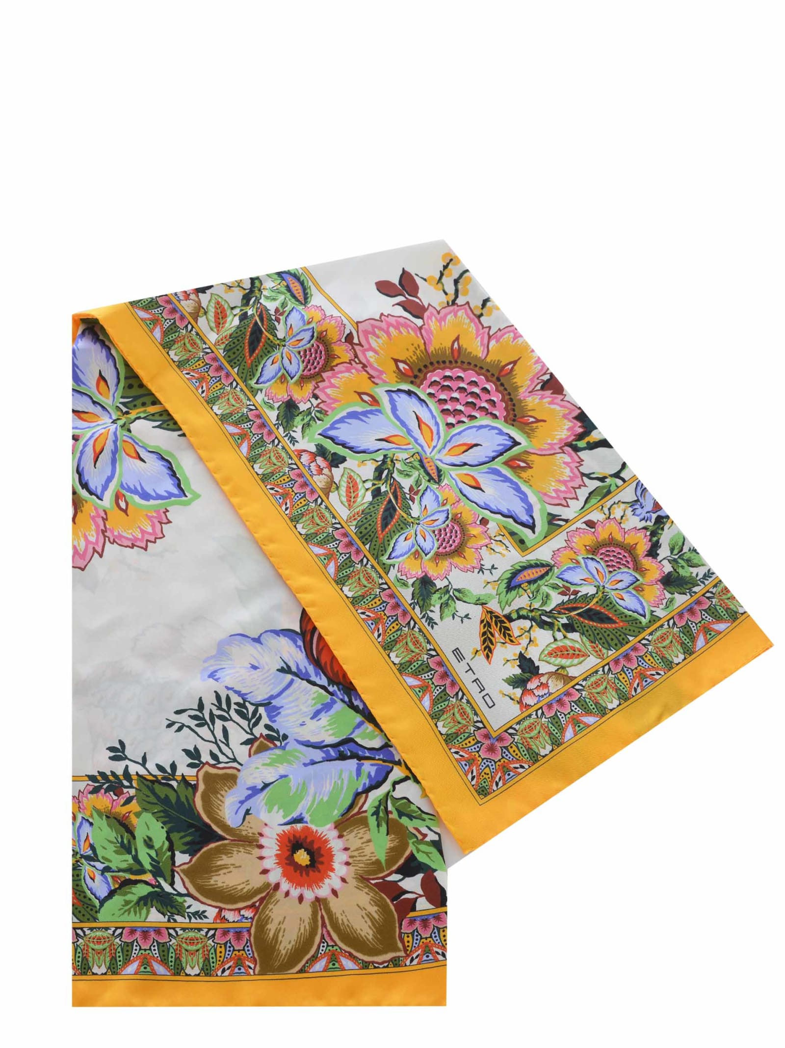 Shop Etro Scarf  Bouquet Made Of Silk In White