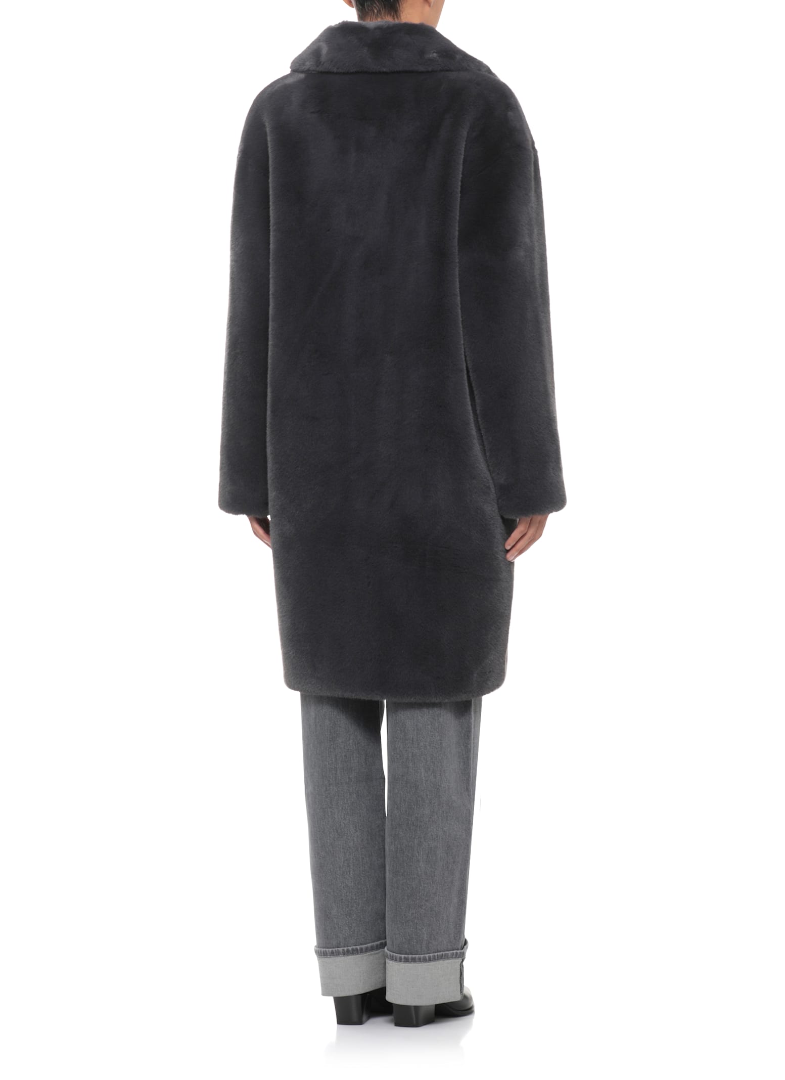 Stand Studio Camille Cocoon Coat In Gray