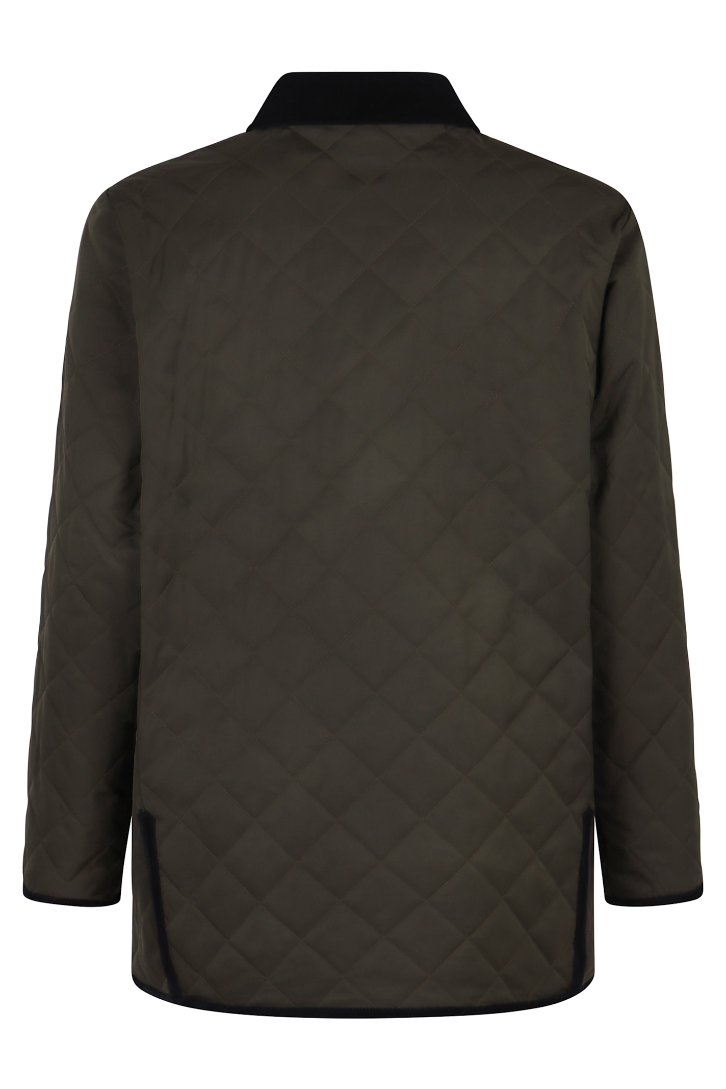 Valentino Quilted Shirt Jacket With "vlogo" Patch In Black