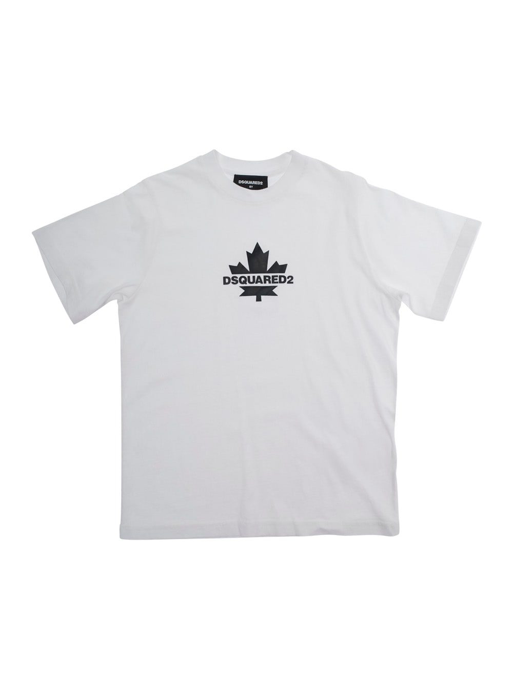 Dsquared2 White Crewneck T-shirt With Logo Print On The Front In Cotton Boy In White