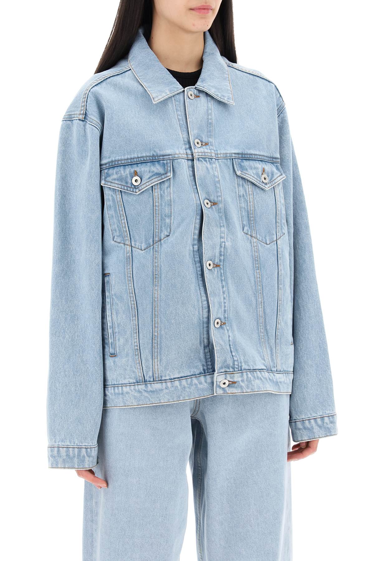 Shop Y/project Denim Jacket For Men In Evergreen Ice Blue (light Blue)