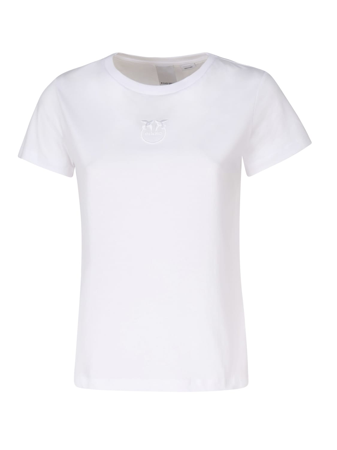 Shop Pinko Love Birds T-shirt Embroidery In White