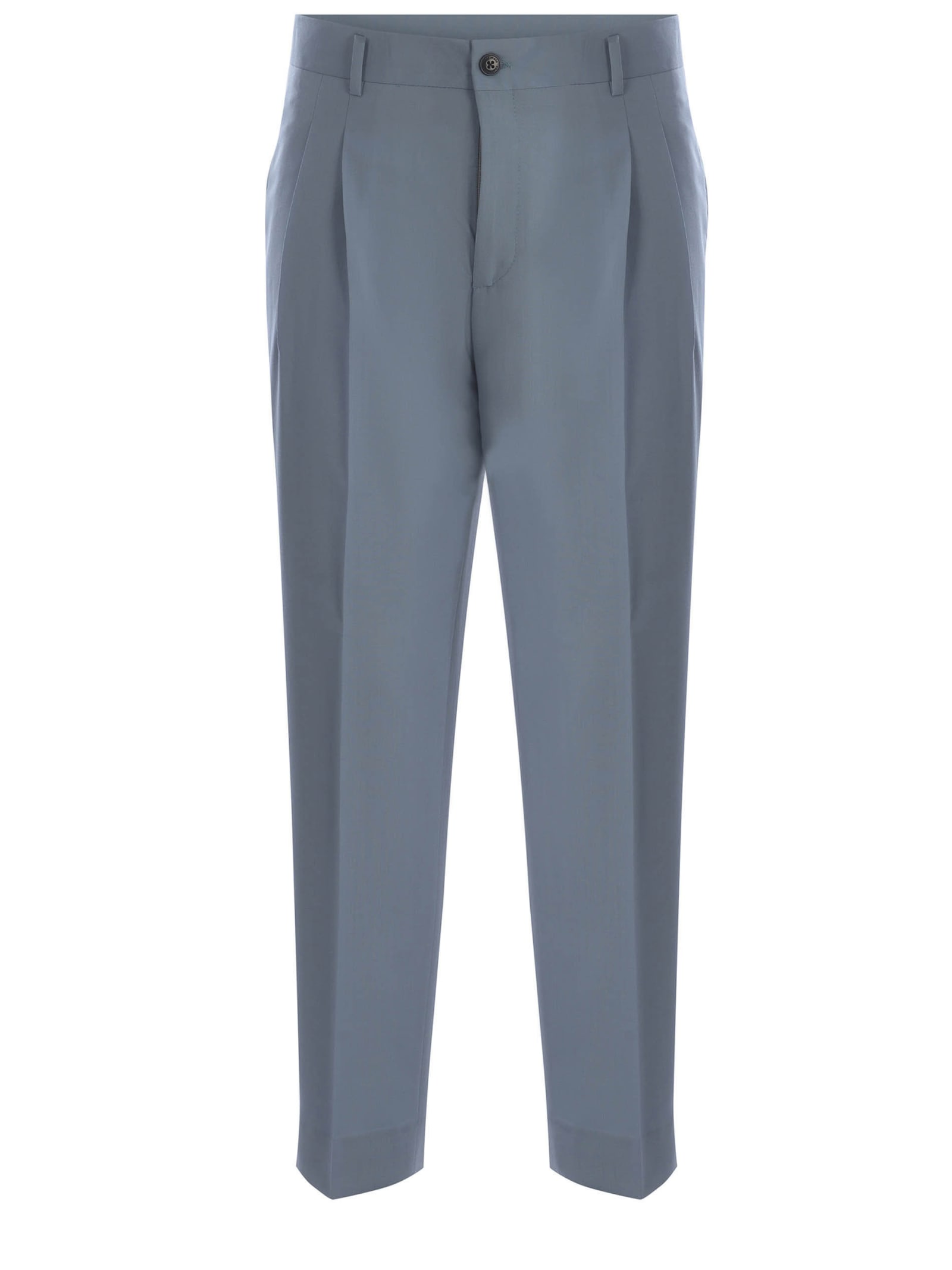 Shop Costumein Trousers  Matteo Made Of Fresh Wool In Polvere