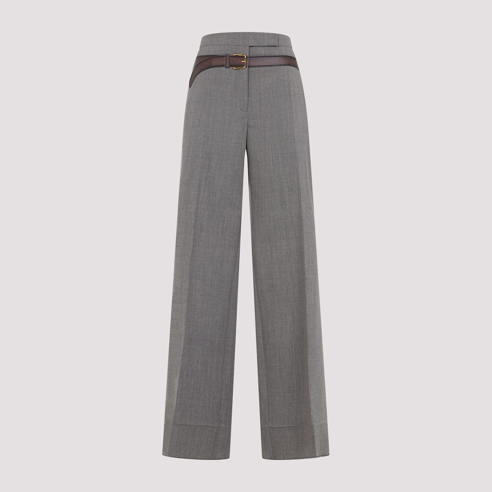 Prada Technical Wool Pants With Printed Belt