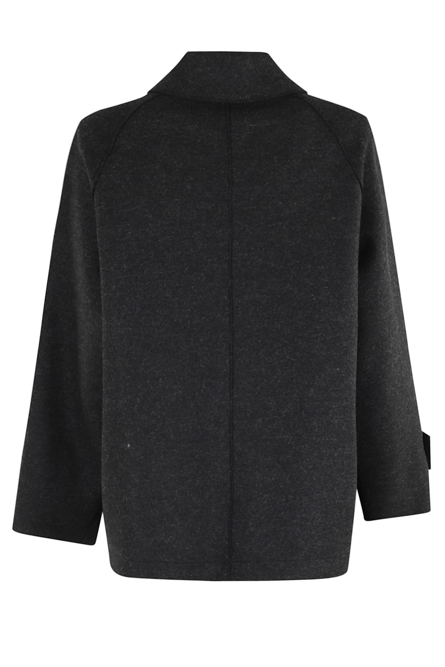Harris Wharf London Raglan Jacket With Quuilted Lining In Black