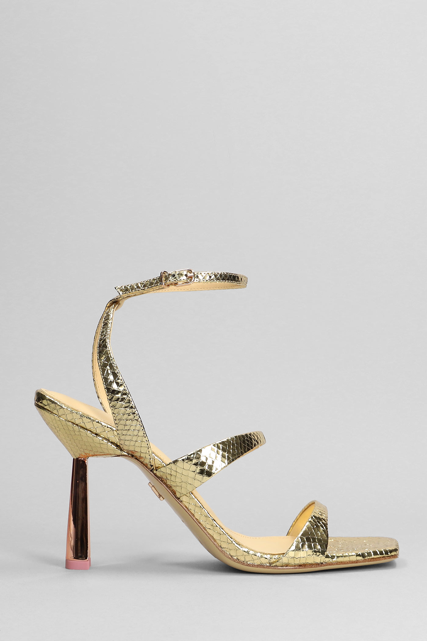 Lola Cruz Sandals In Gold Leather Smart Closet