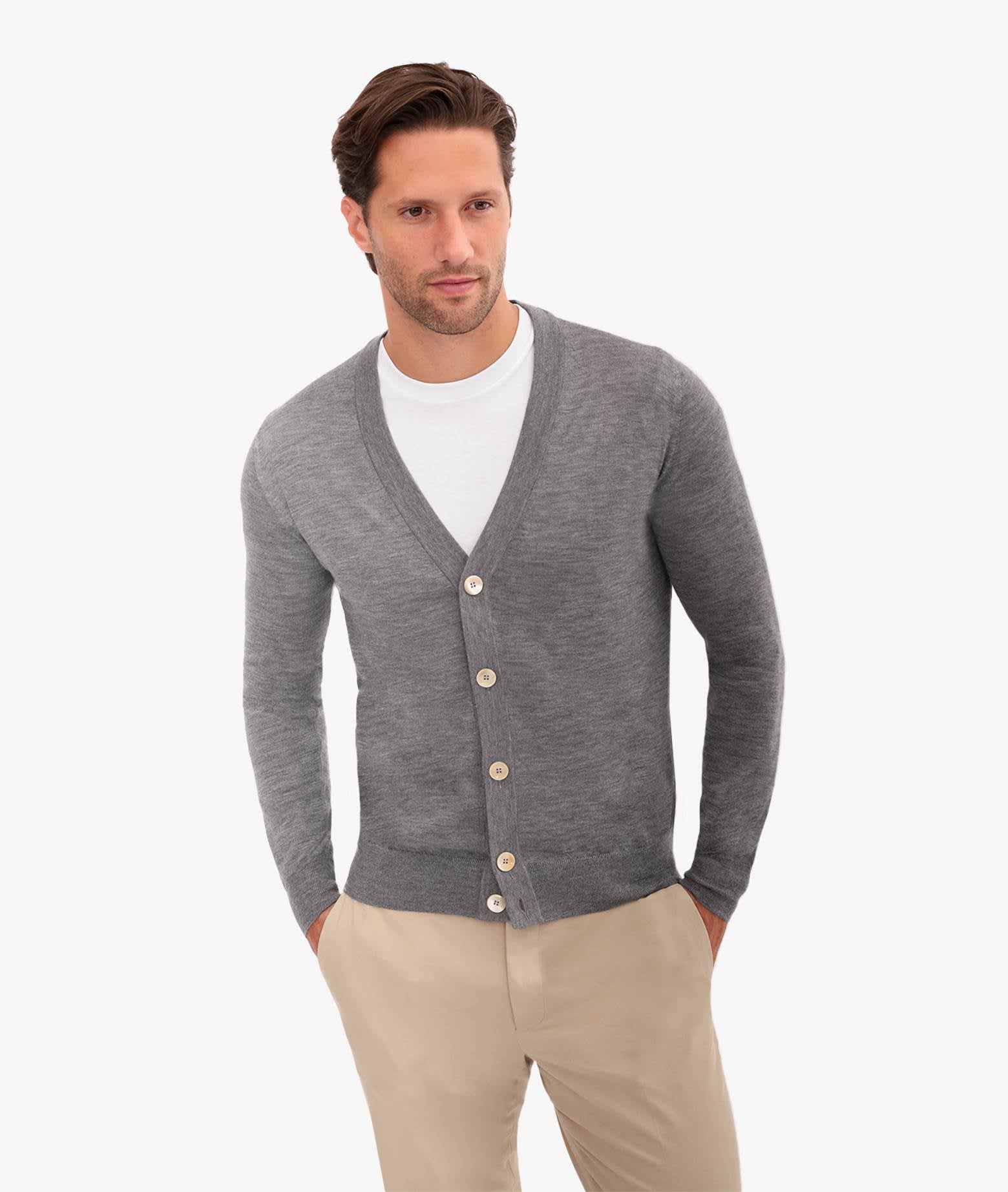 Shop Larusmiani Cardigan Spirit 54 Cardigan In Lightgray