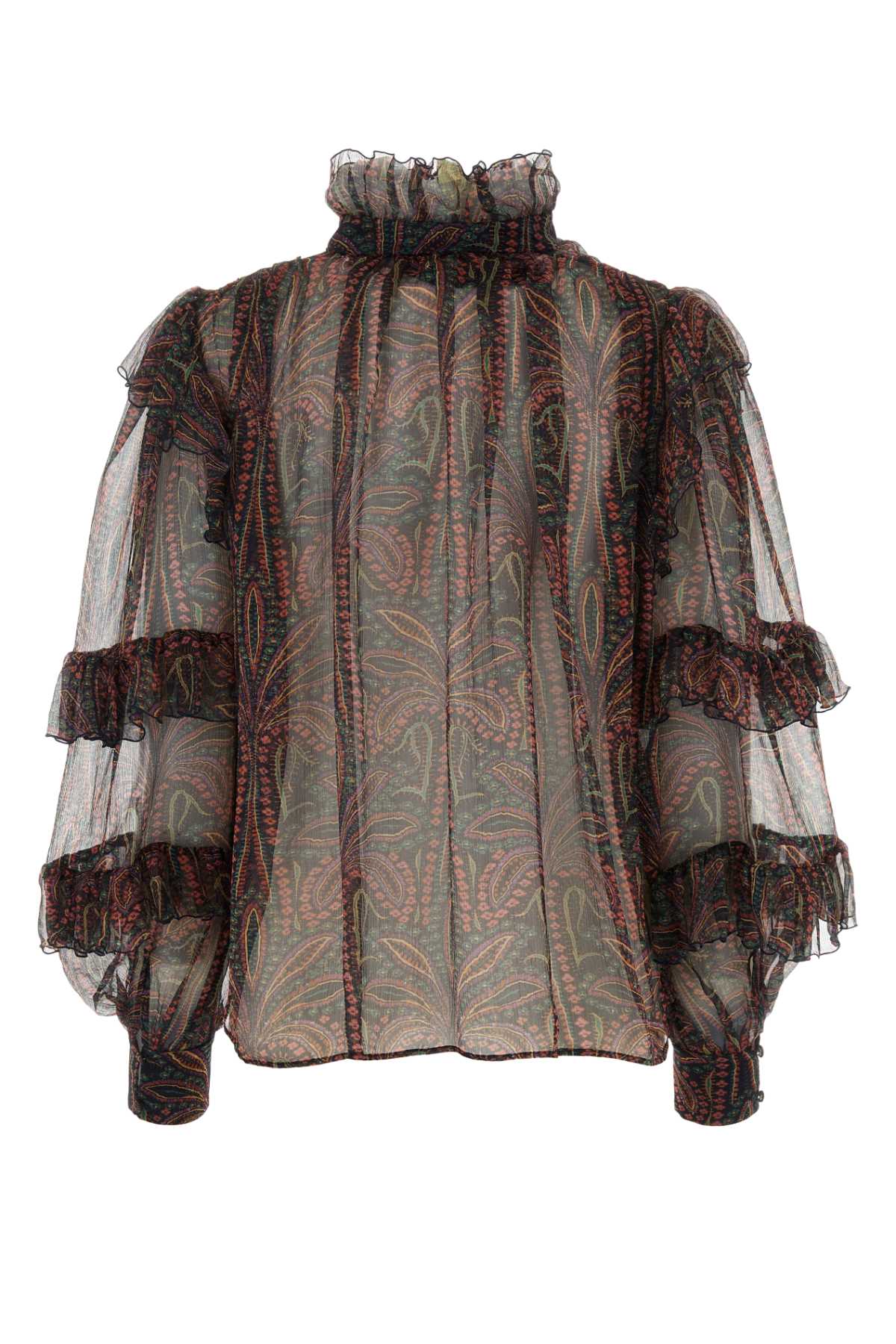 Shop Etro Printed Crepe Blouse In 0200