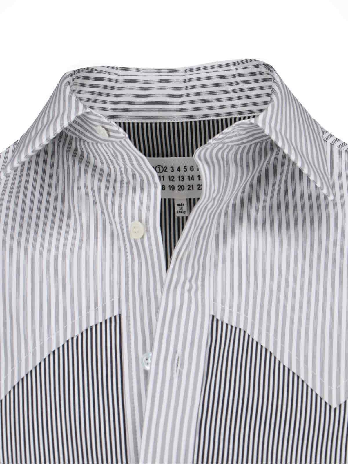 Shop Maison Margiela Striped Shirt With Loaf