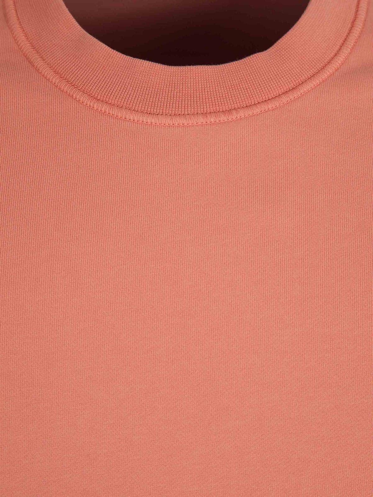 Shop Stone Island Logo Patch Crewneck Sweatshirt In Arancio