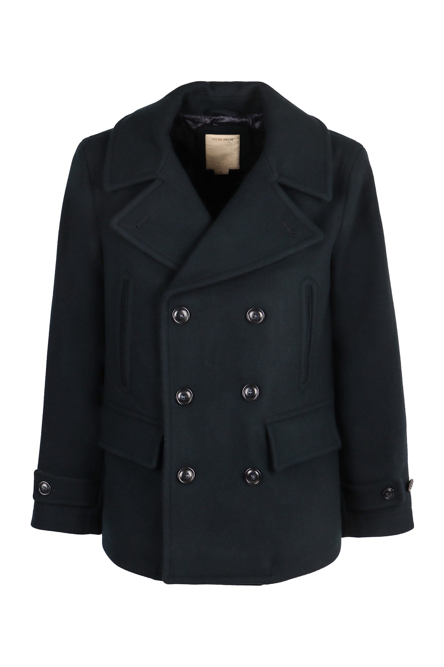 Shop Woolrich Wool Blend Peacoat In Blue