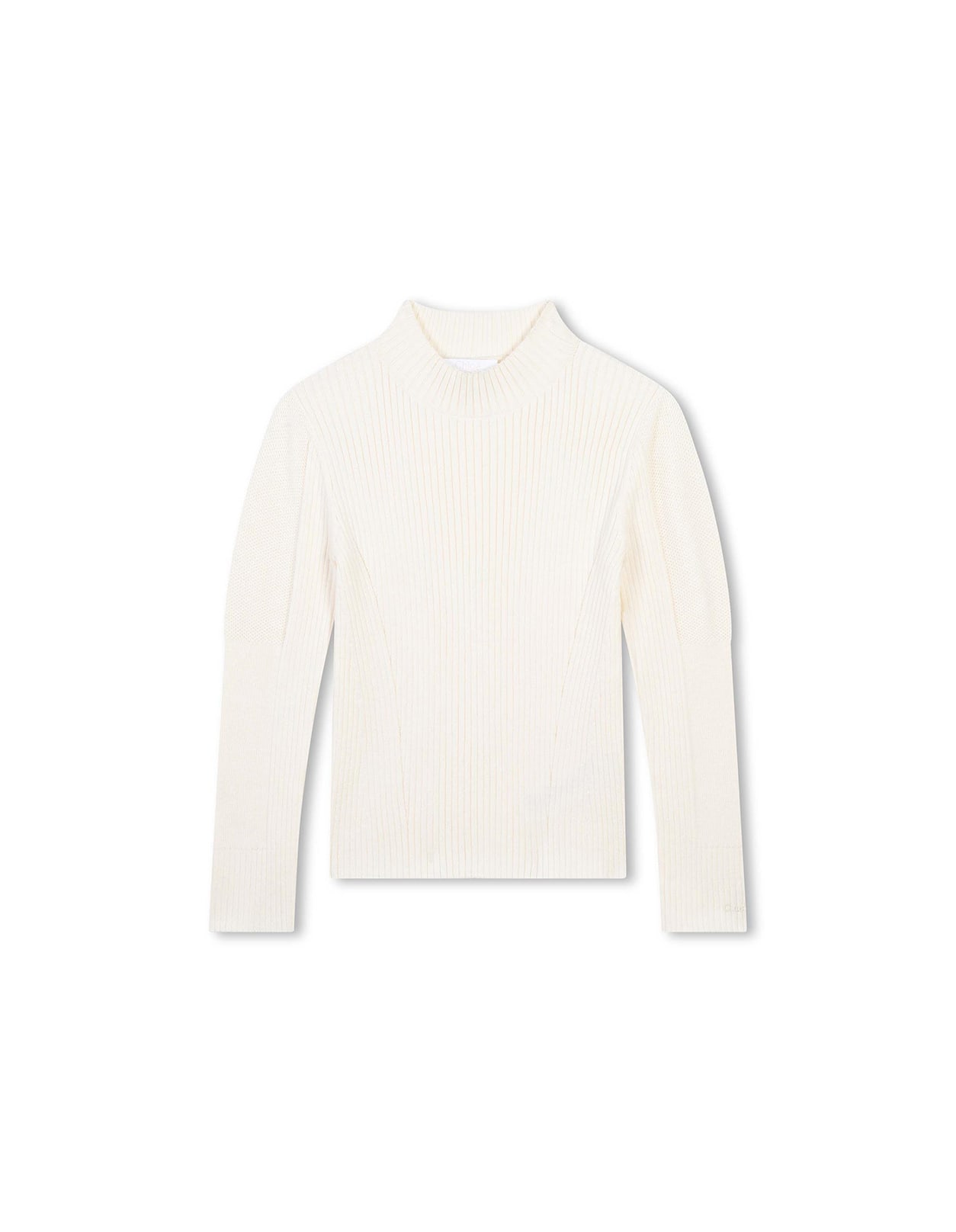 Shop Chloé Ivory Round Neck Sweater In White