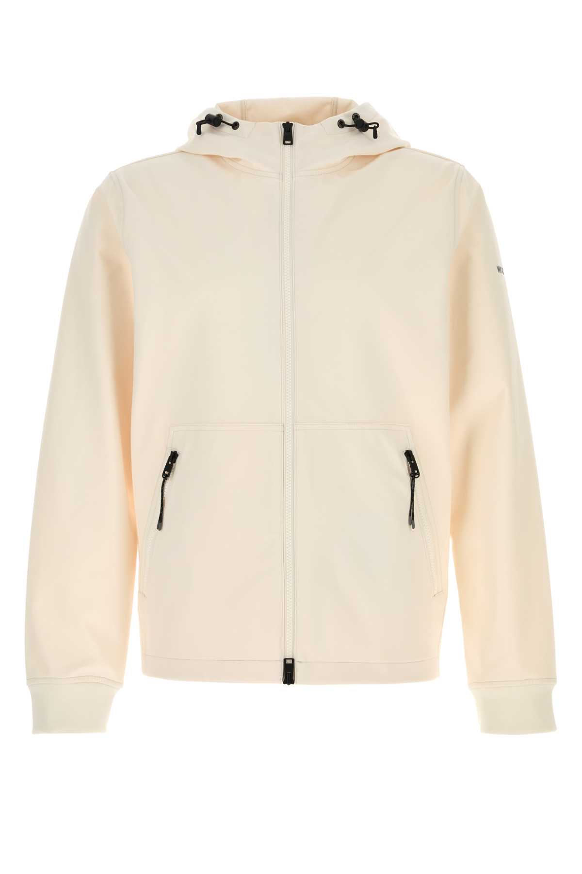 Woolrich Men's Ivory Stretch Polyester Jacket In Jetstream