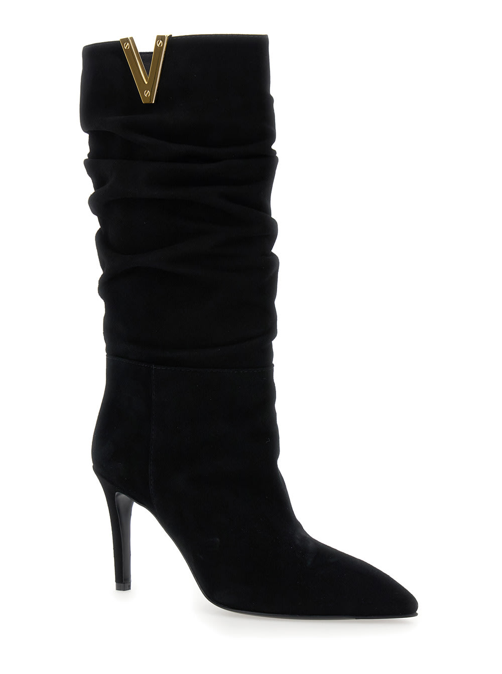 Via Roma 15 V-plaque Mid-calf Boots In Black