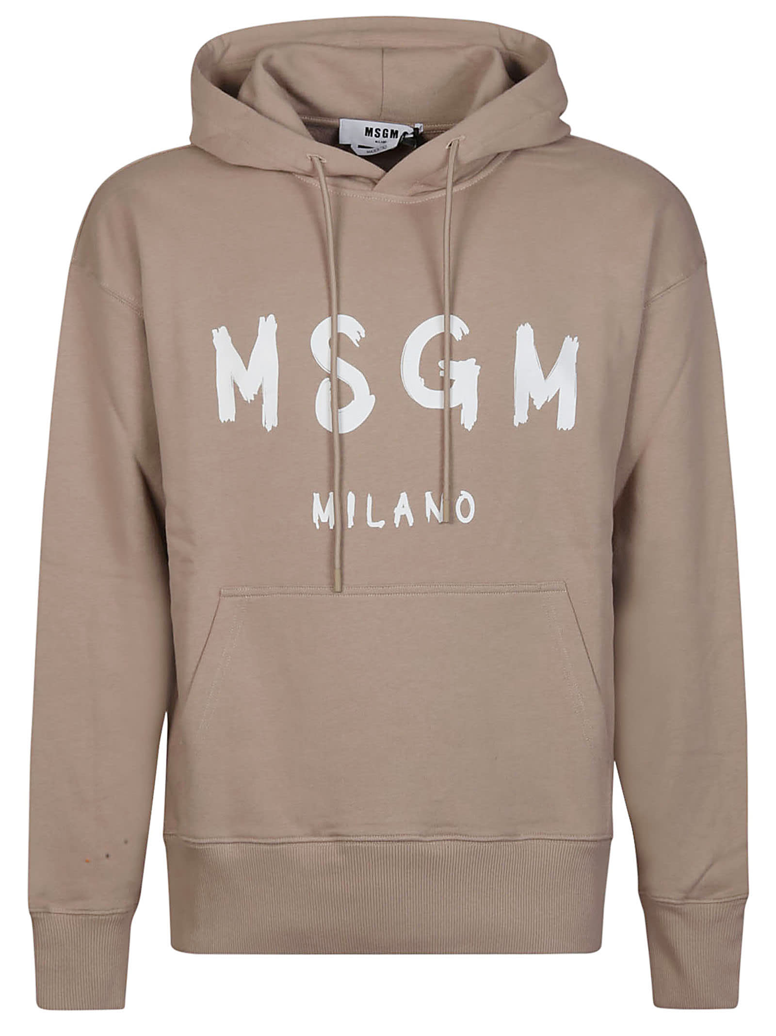 Shop Msgm Logo Print Sweatshirt In Beige