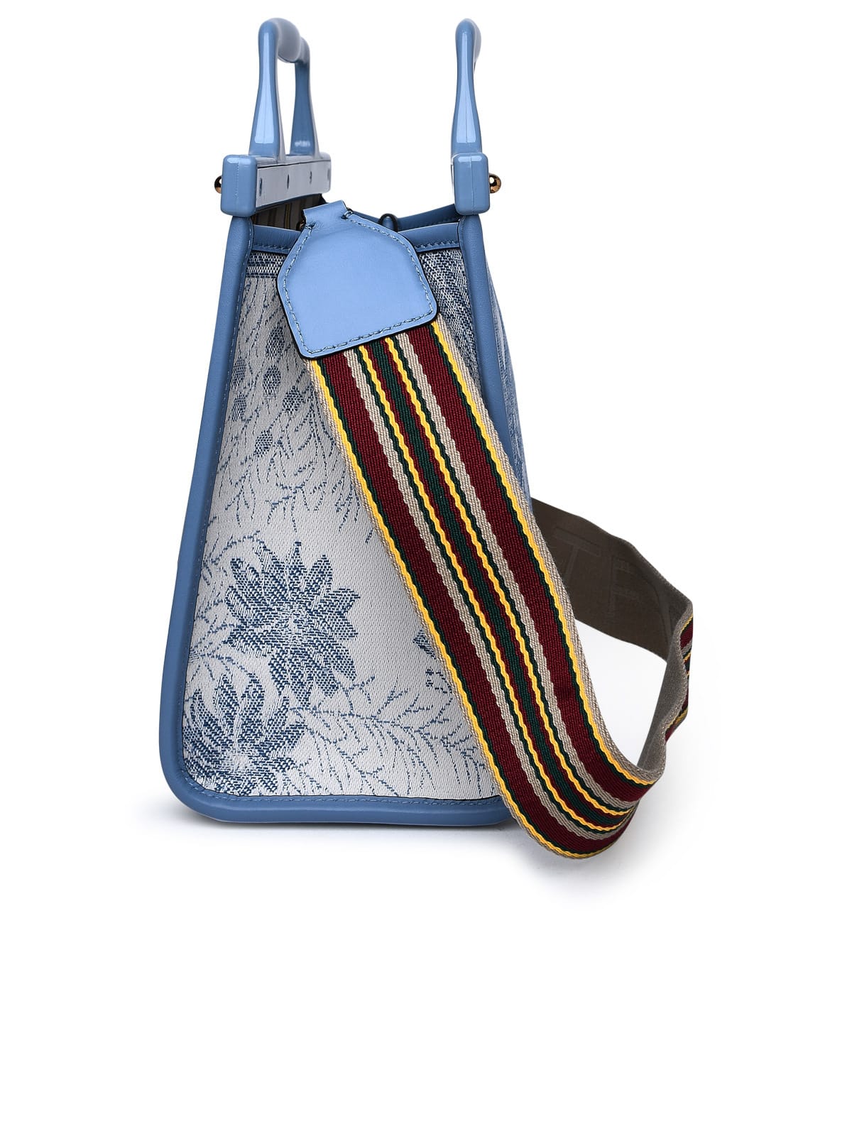 Shop Etro Two-tone Fabric Bag In Light Blue