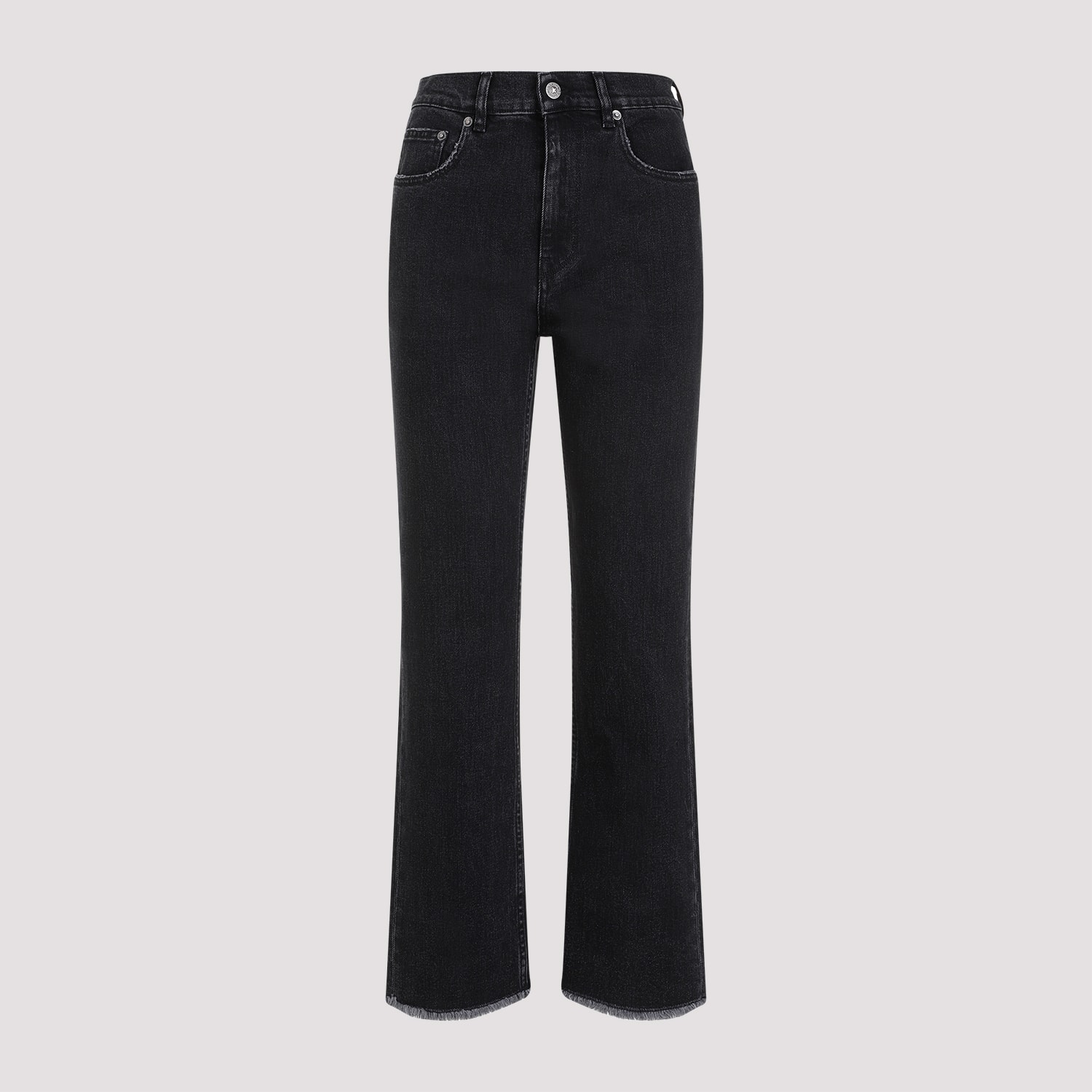 Shop Golden Goose Cropped Flare Denim Jeans In Black