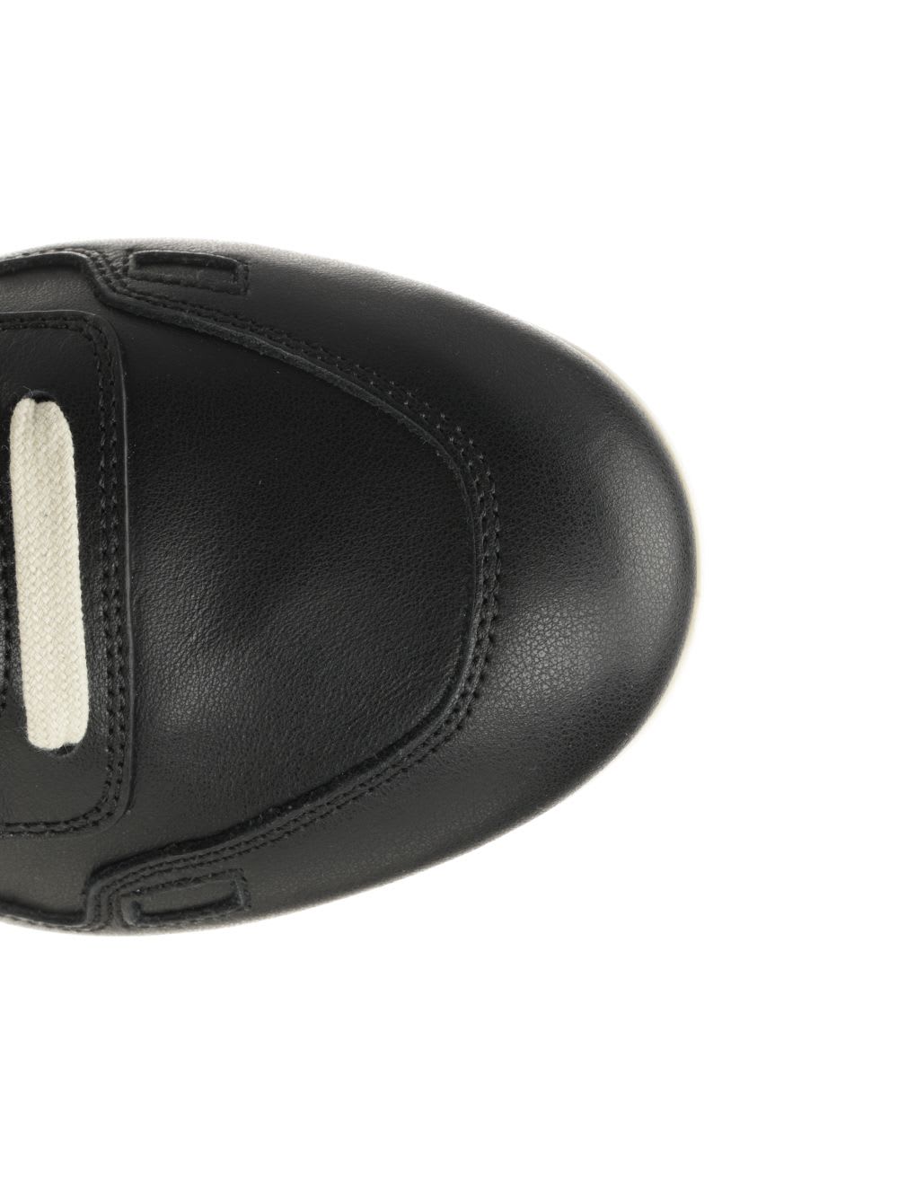 Rick Owens Black Low-top Sneakers With Suede Inserts In Leather Woman In Black