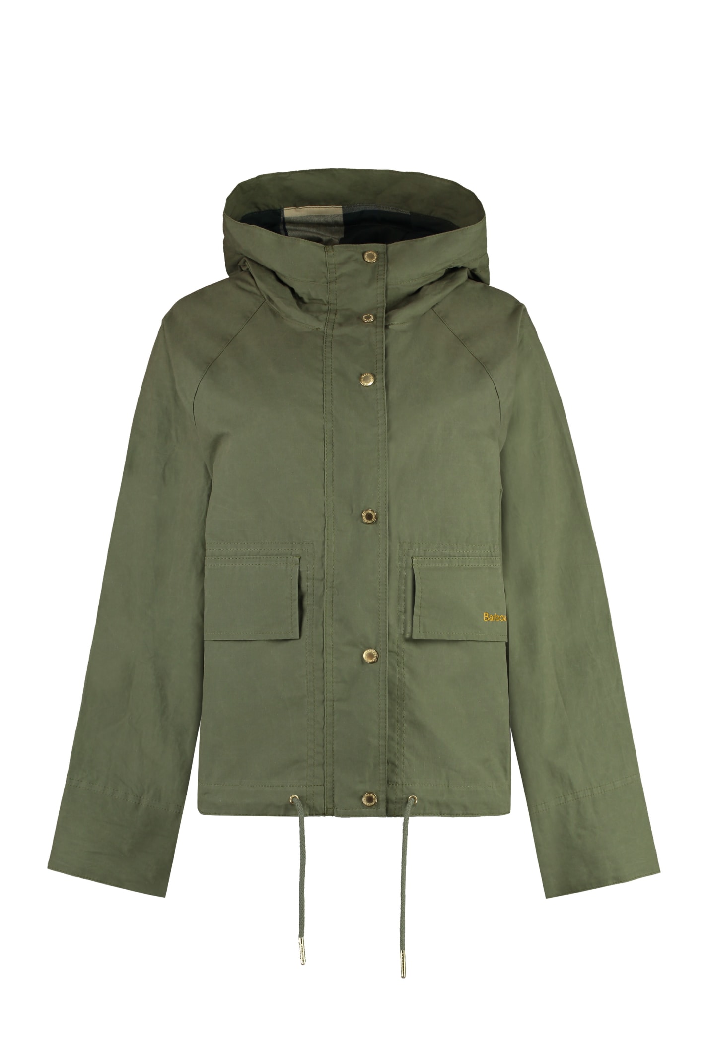 Shop Barbour Nith Hooded Cotton Jacket In Green