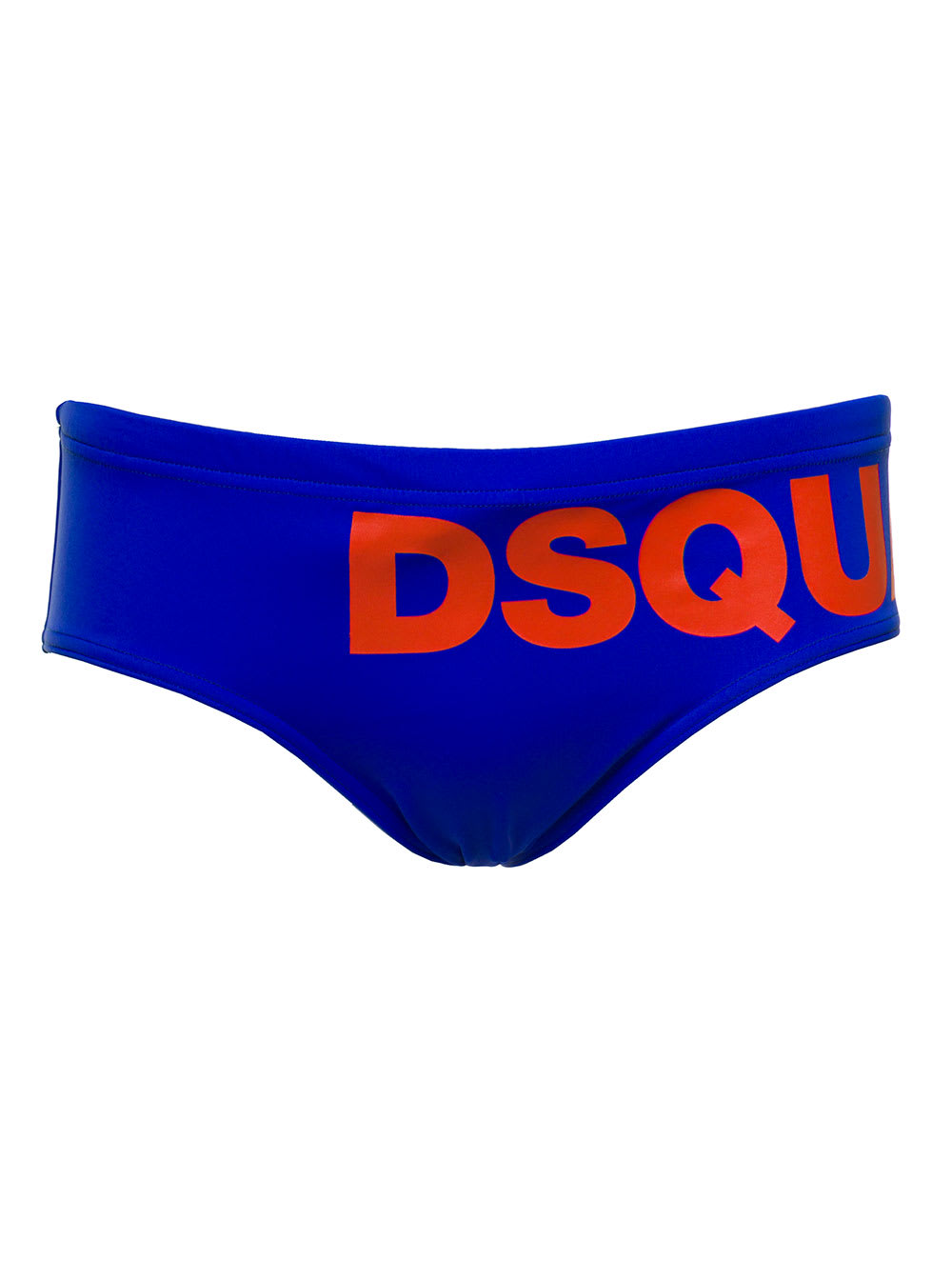 DSQUARED2 BLUE SWIM BRIEFS WITH PRINTED LOGO IN POLYAMIDE MAN