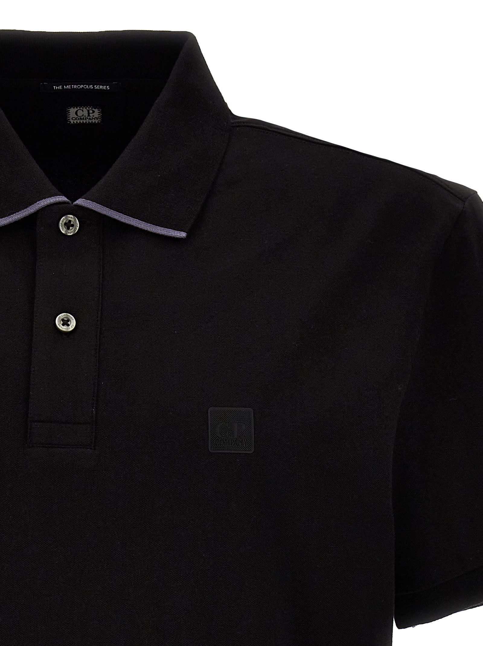 Shop C.p. Company The Metropolis Series Polo Shirt Polo Shirt In Black