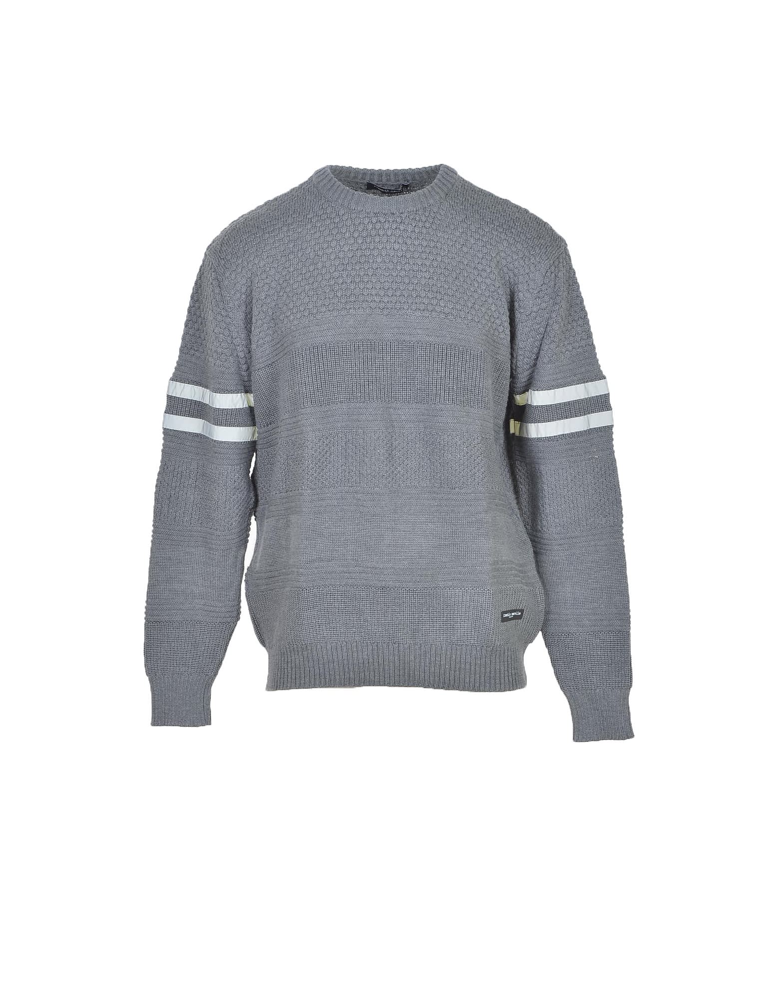 Frankie Morello Mens Gray Sweater