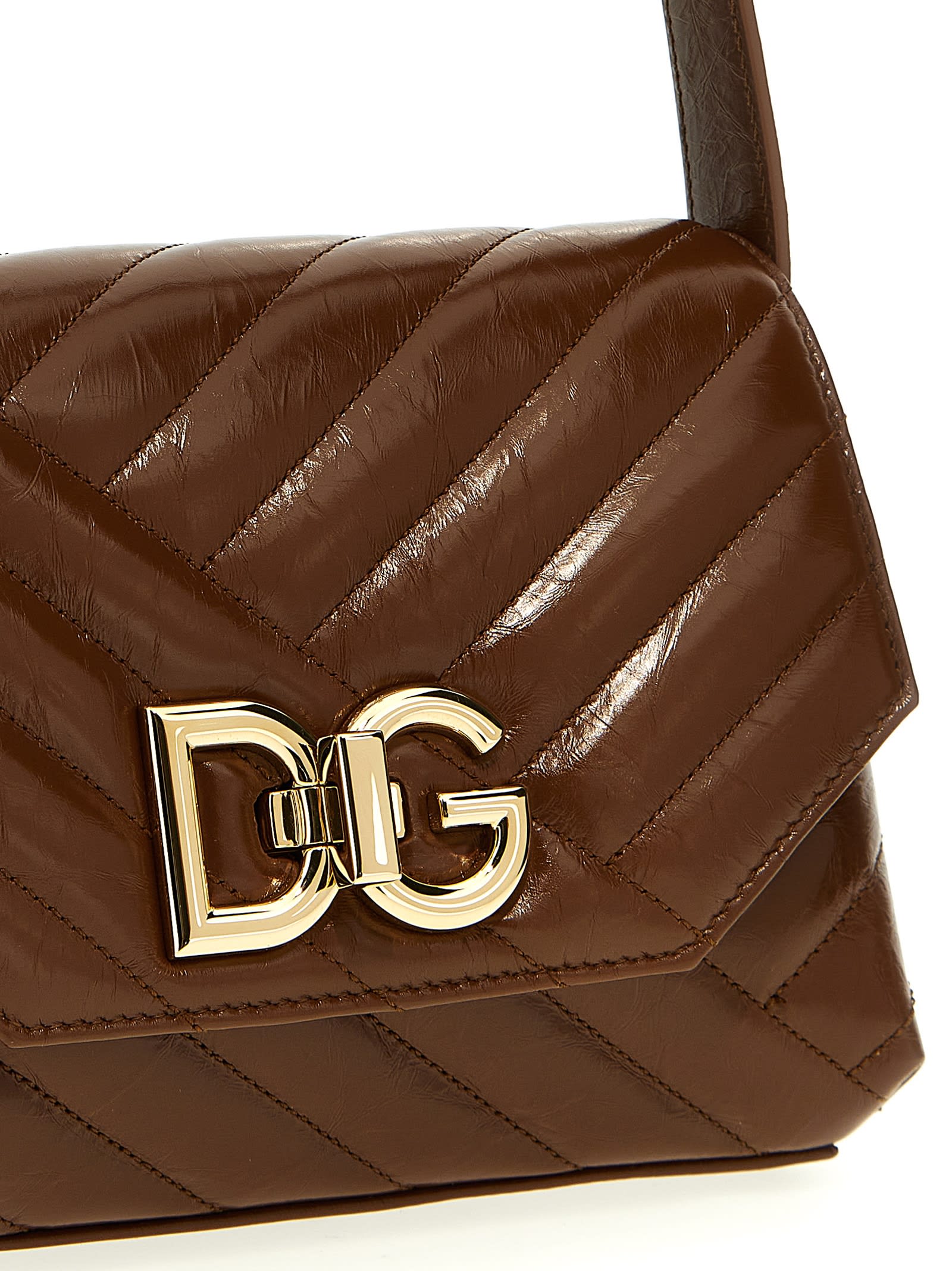 Shop Dolce & Gabbana Lop Shoulder Bag In Brown