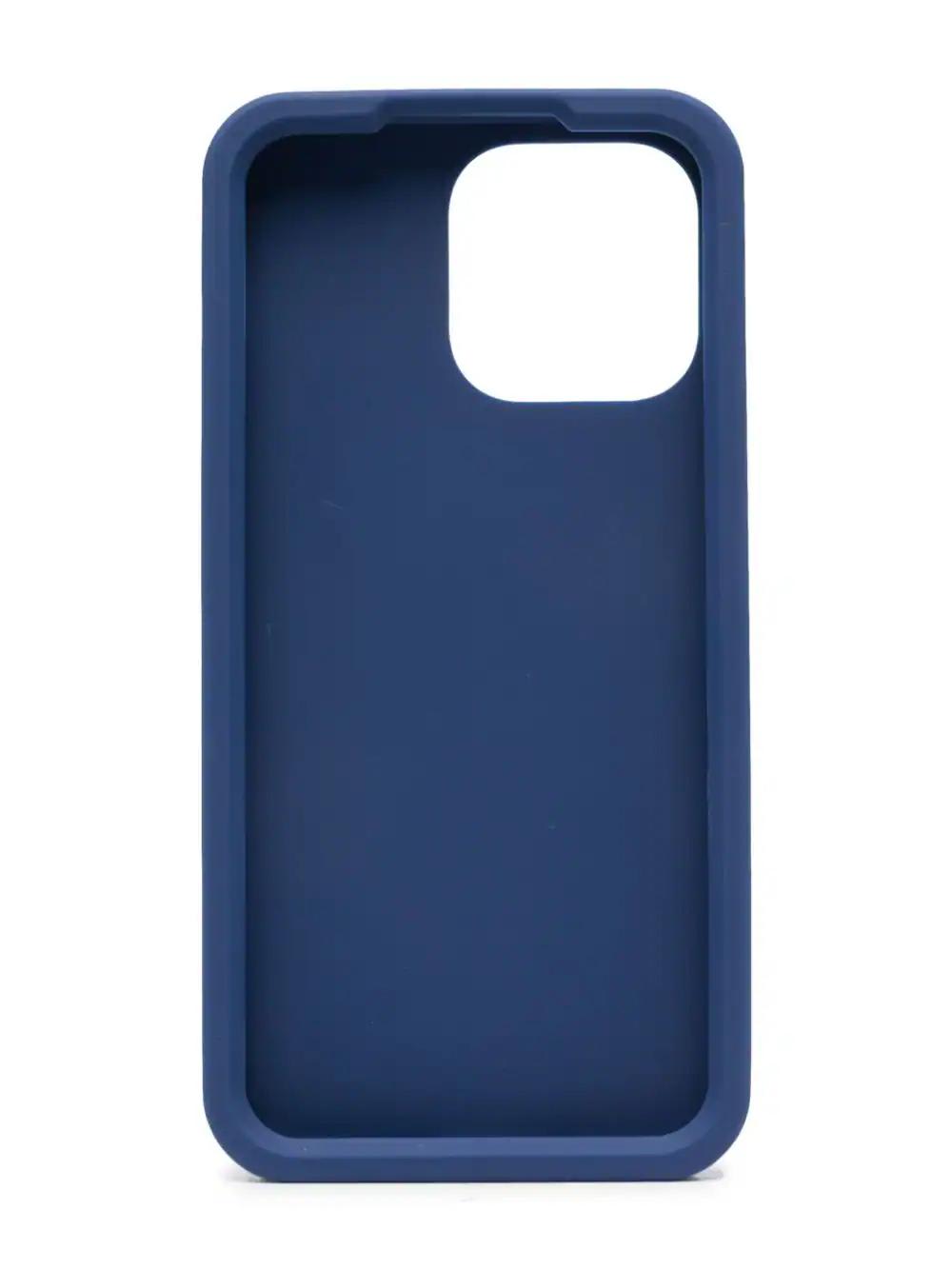 Shop Dolce & Gabbana Logo-embossed Iphone 14 Pro Max Case In Blu