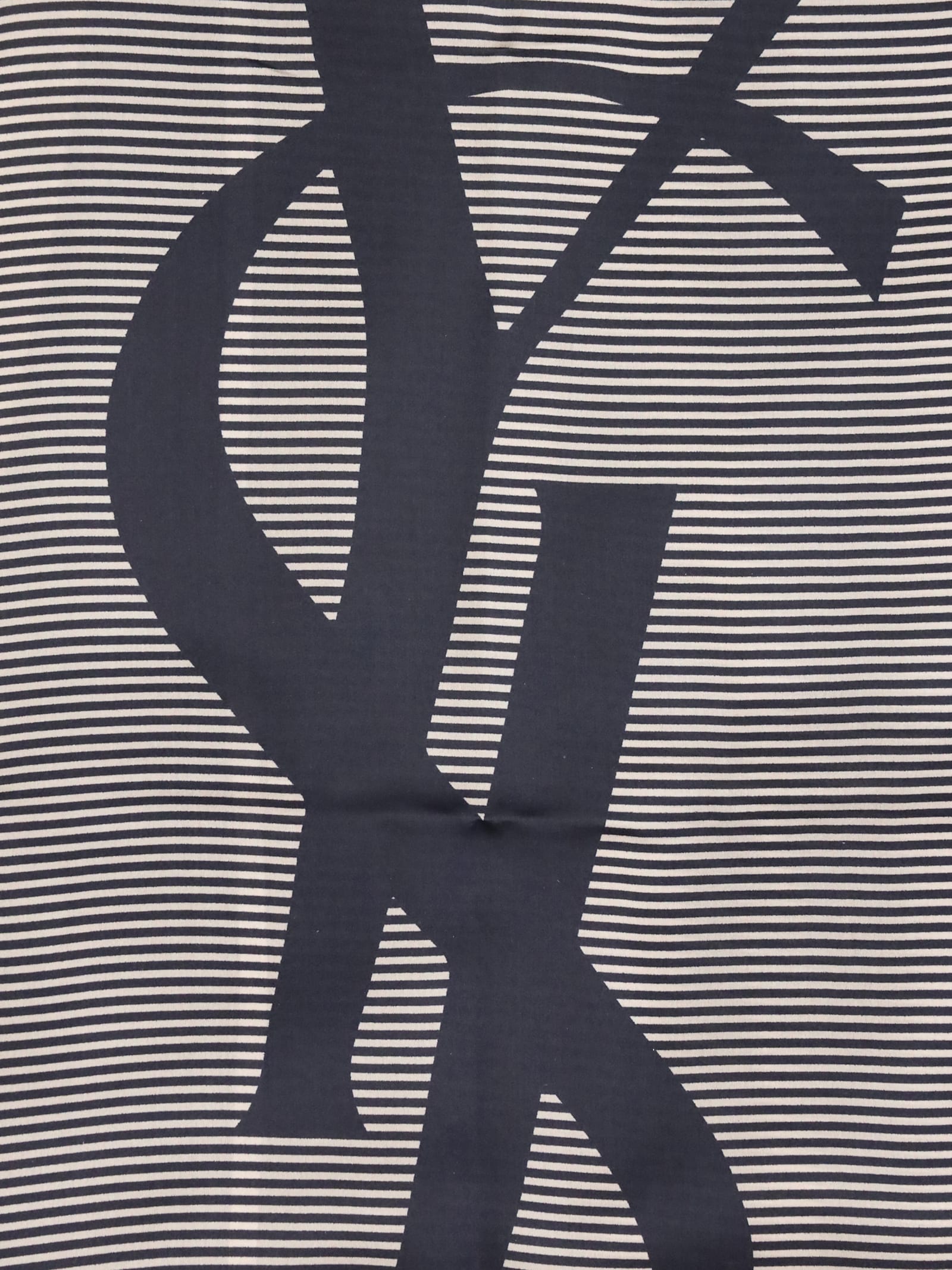 Saint Laurent Cassandre Striped Stole In Gray