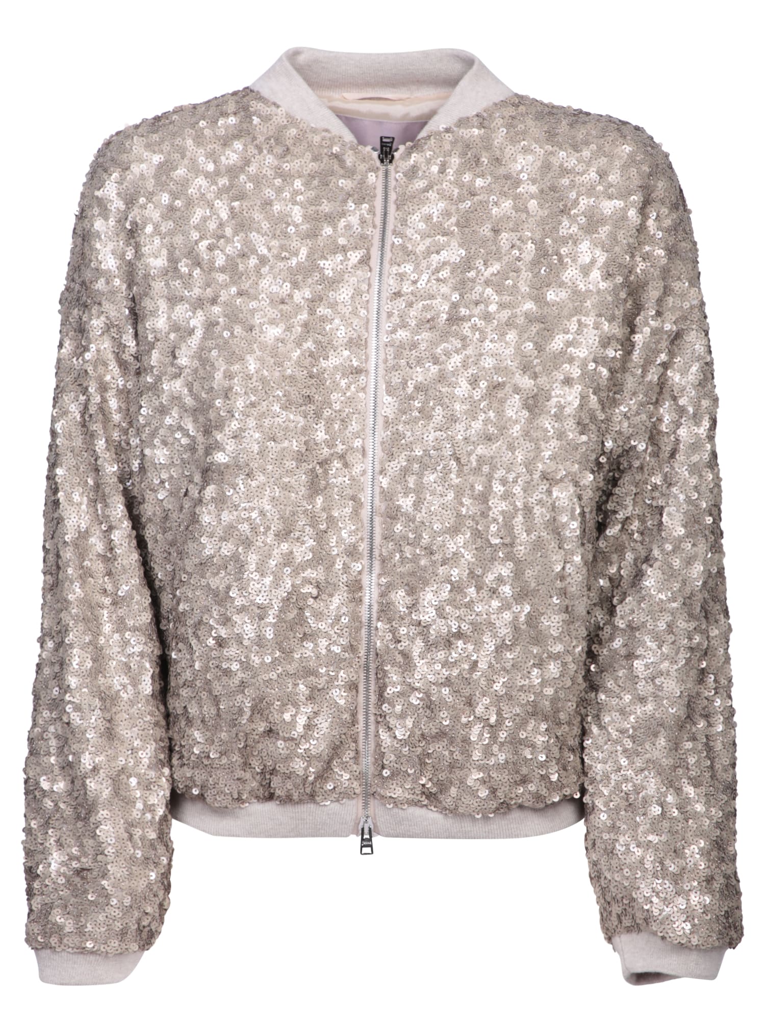 Shop Herno Gold Sequin Bomber In Metallic