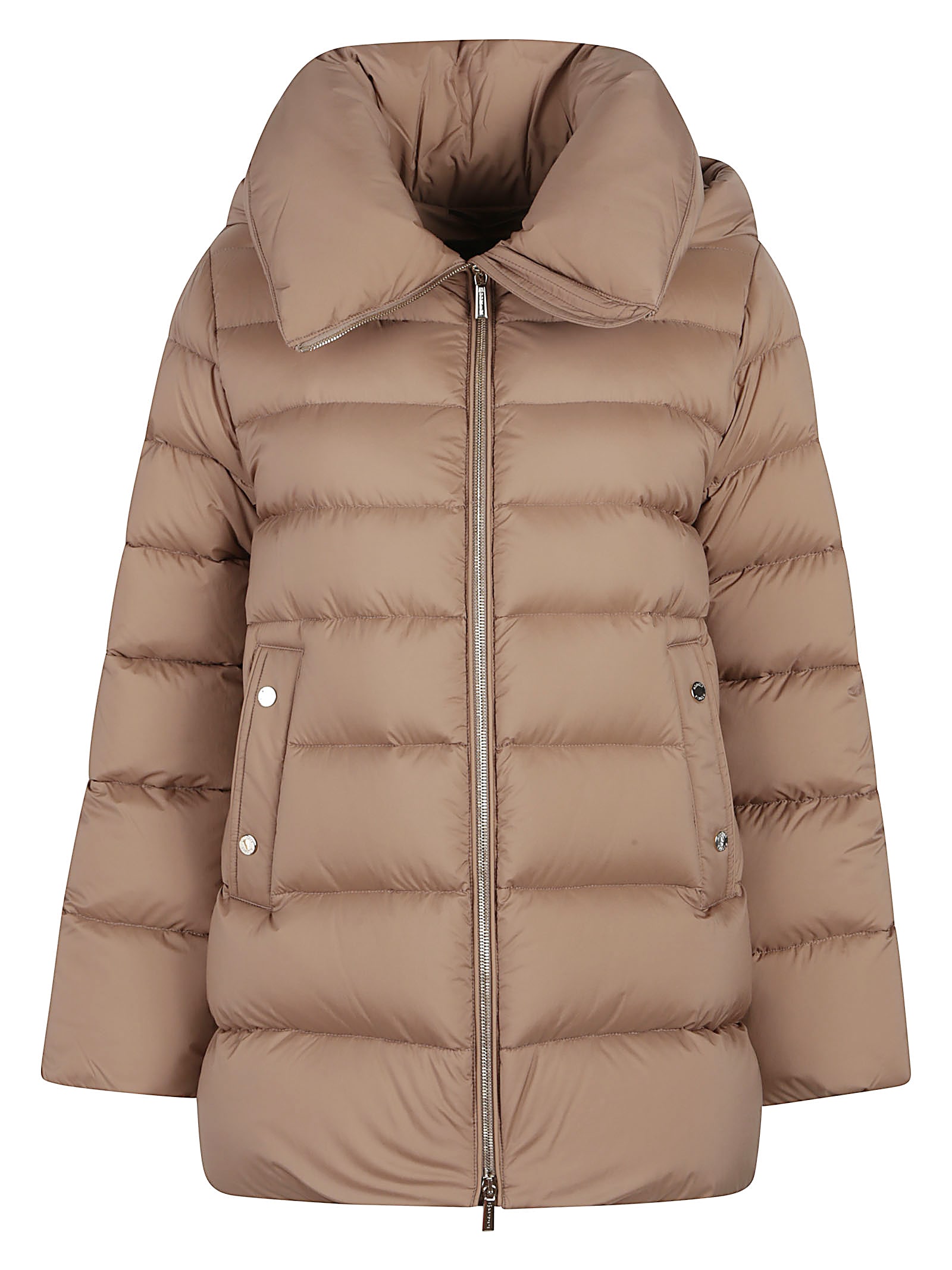 Moorer Natalia Hooded Quilted Jacket In Neutral