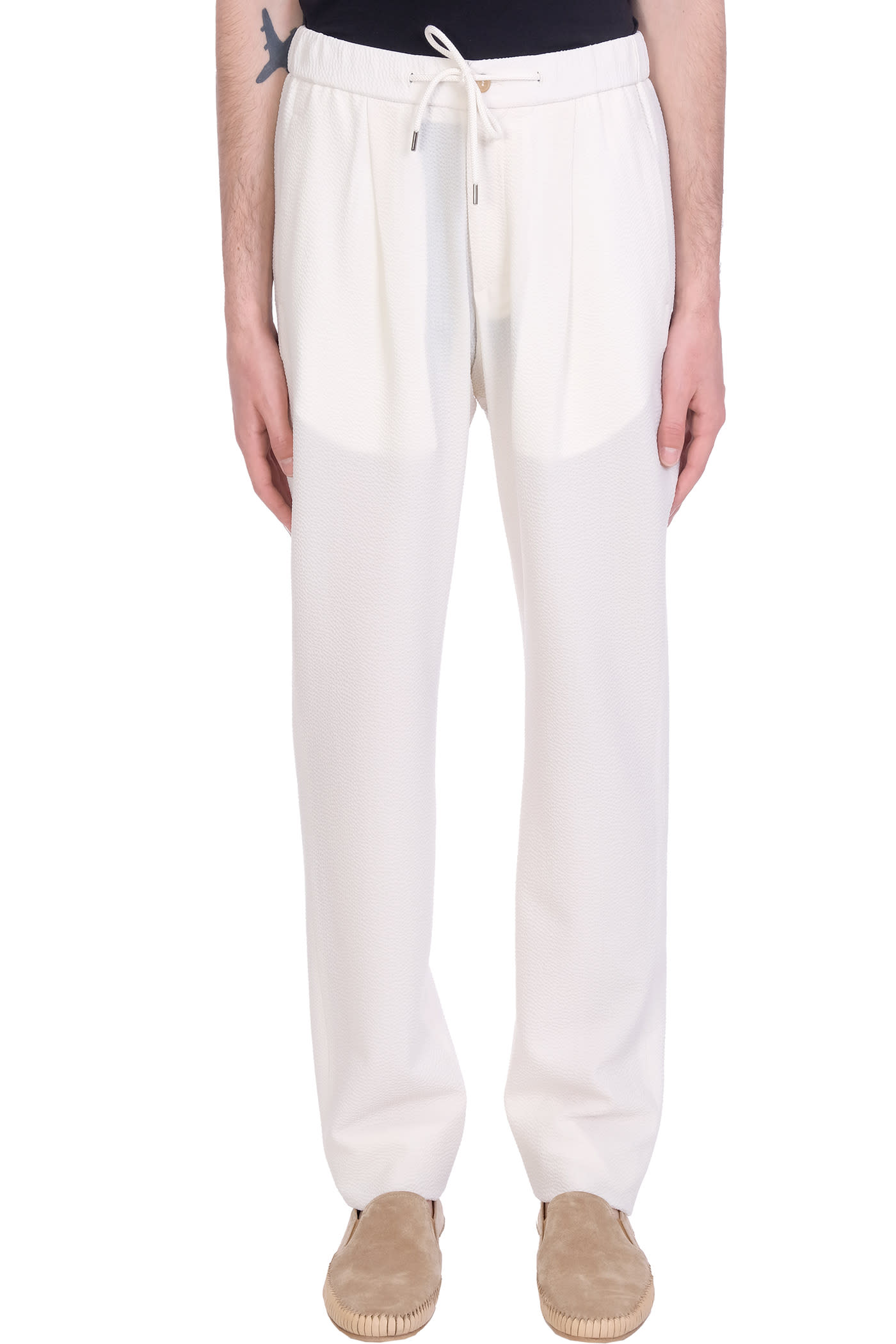 Giorgio Armani Pants In White Wool