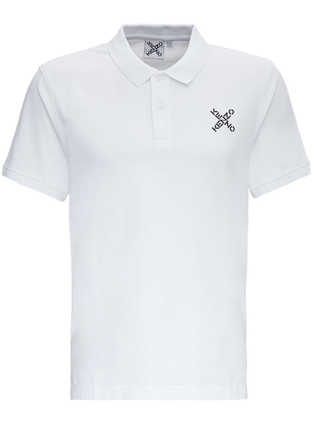 Kenzo Jersey Polo Shirt With Logo Print